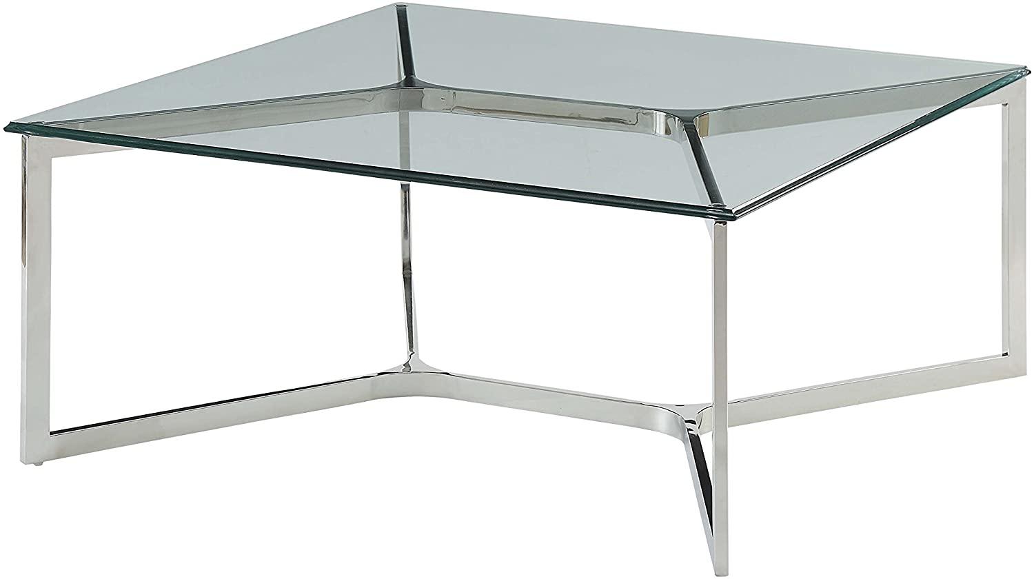 

    
Contemporary Stainless Steel & Clear Glass Coffee Table by Acme Volusius 84605
