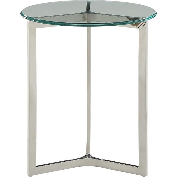 

    
Contemporary Stainless Steel & Clear Glass End Table by Acme Volusius 84607
