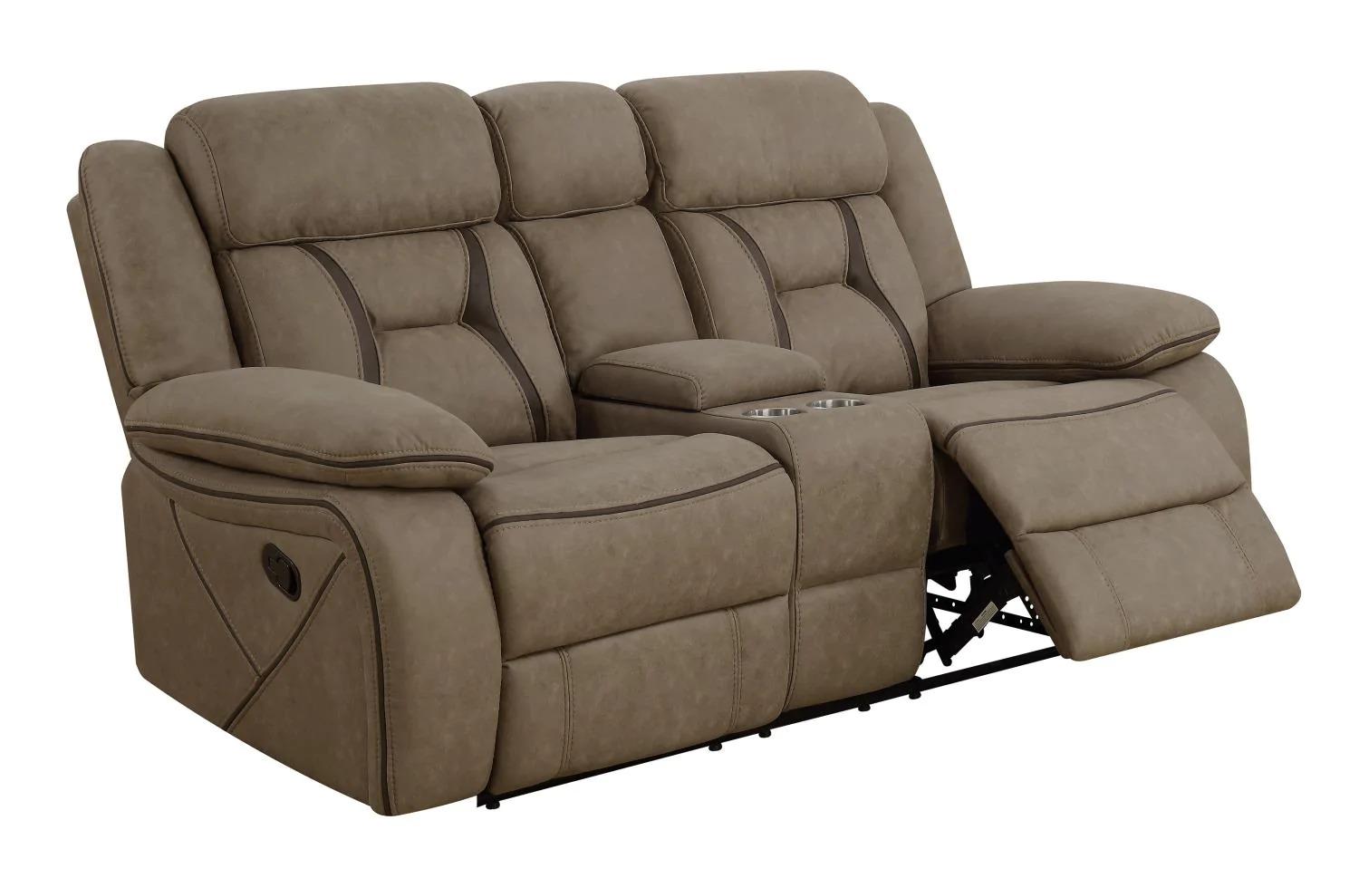 

                    
Buy Contemporary Tan Microfiber Motion Sofa Set 3pcs Coaster 602264-S3 Higgins
