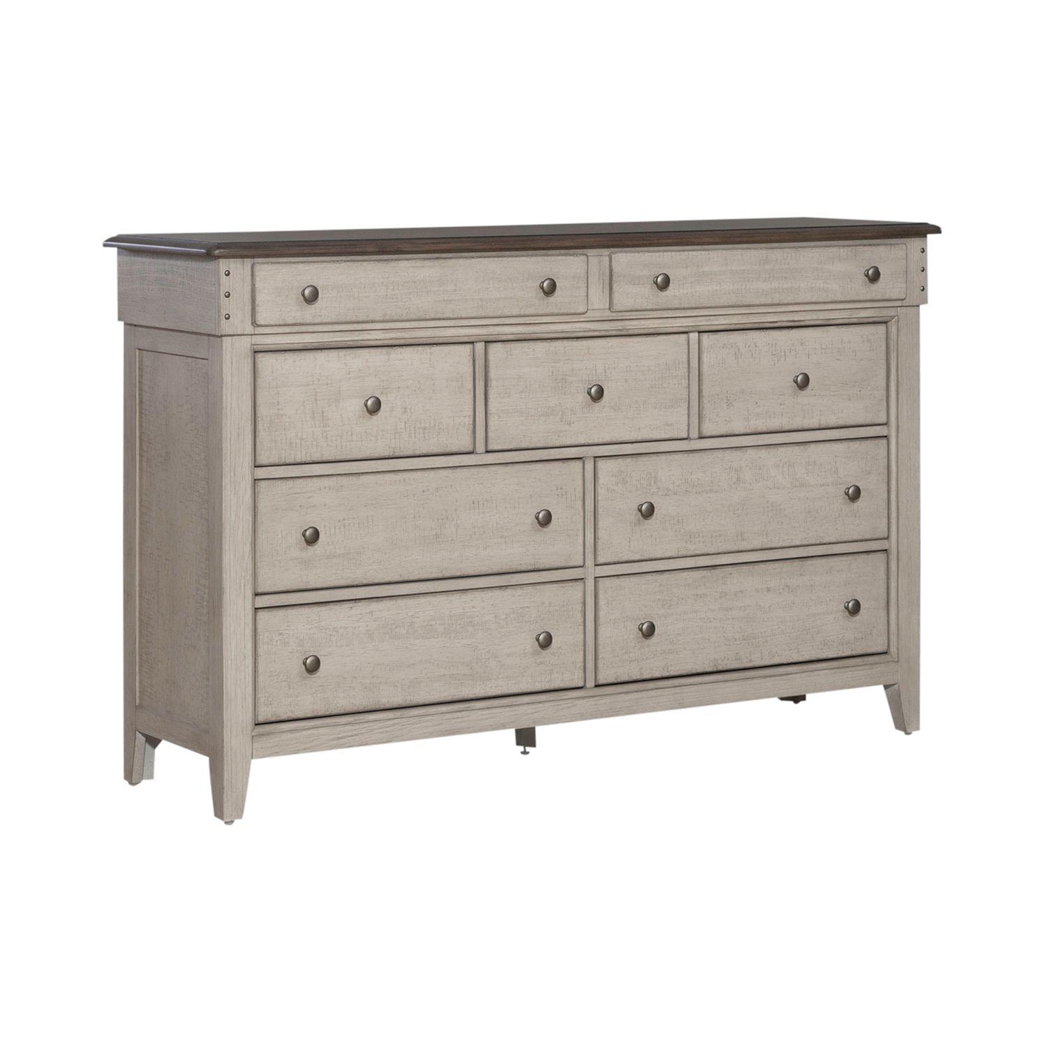 

    
Contemporary Taupe 9 Drawer Dresser Ivy Hollow (457-BR) Liberty Furniture
