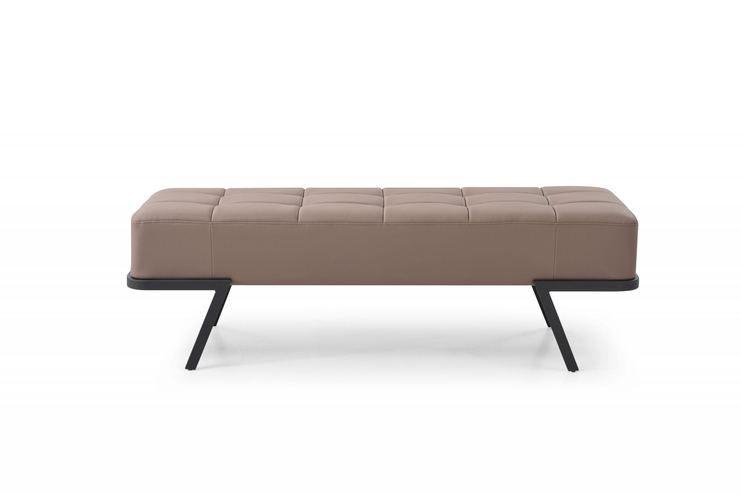 Contemporary Bench BN1714P-TAU Shadi BN1714P-TAU in Taupe Faux Leather