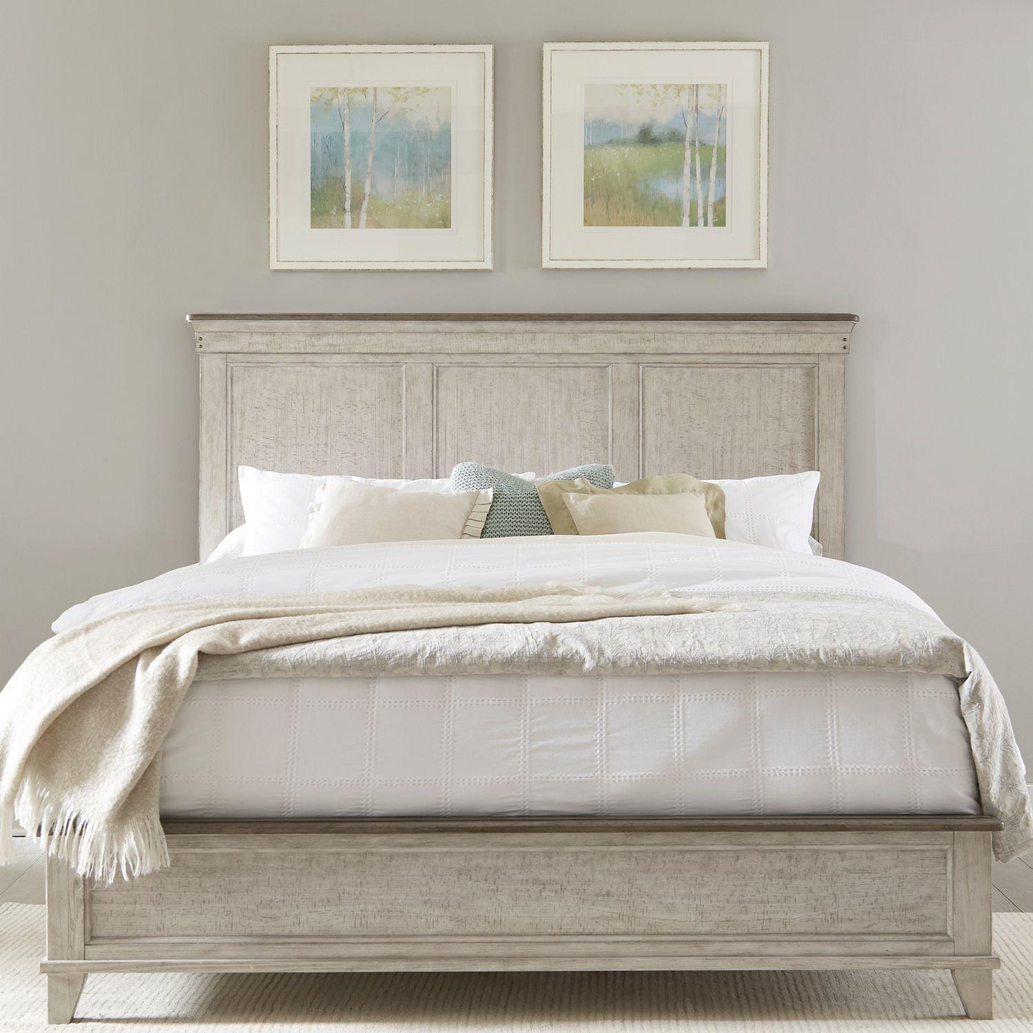 Contemporary, Cottage Panel Bedroom Set Ivy Hollow (457-BR) 457-BR-KPBDMC in Taupe 
