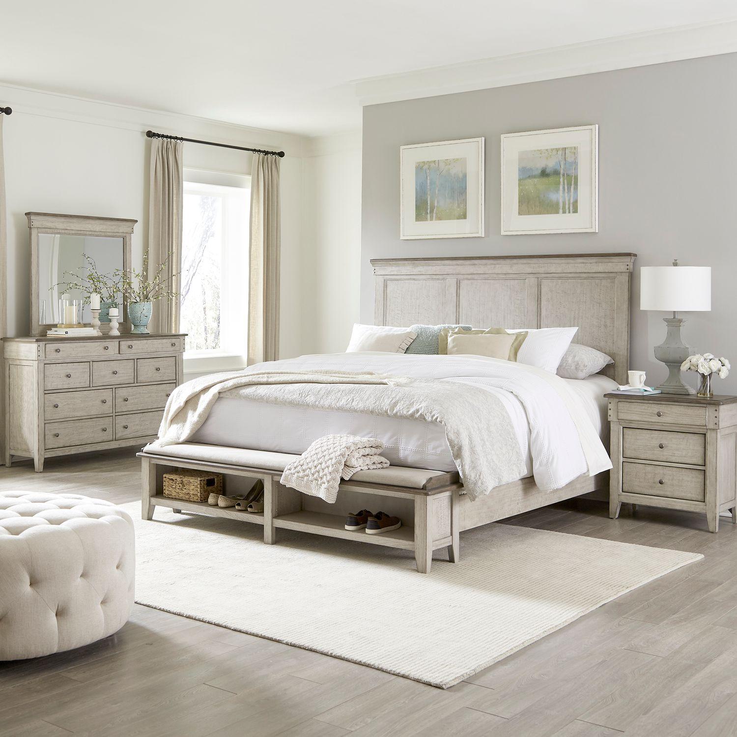 

    
Contemporary Taupe King Storage Bed Set 4 Ivy Hollow (457-BR) Liberty Furniture
