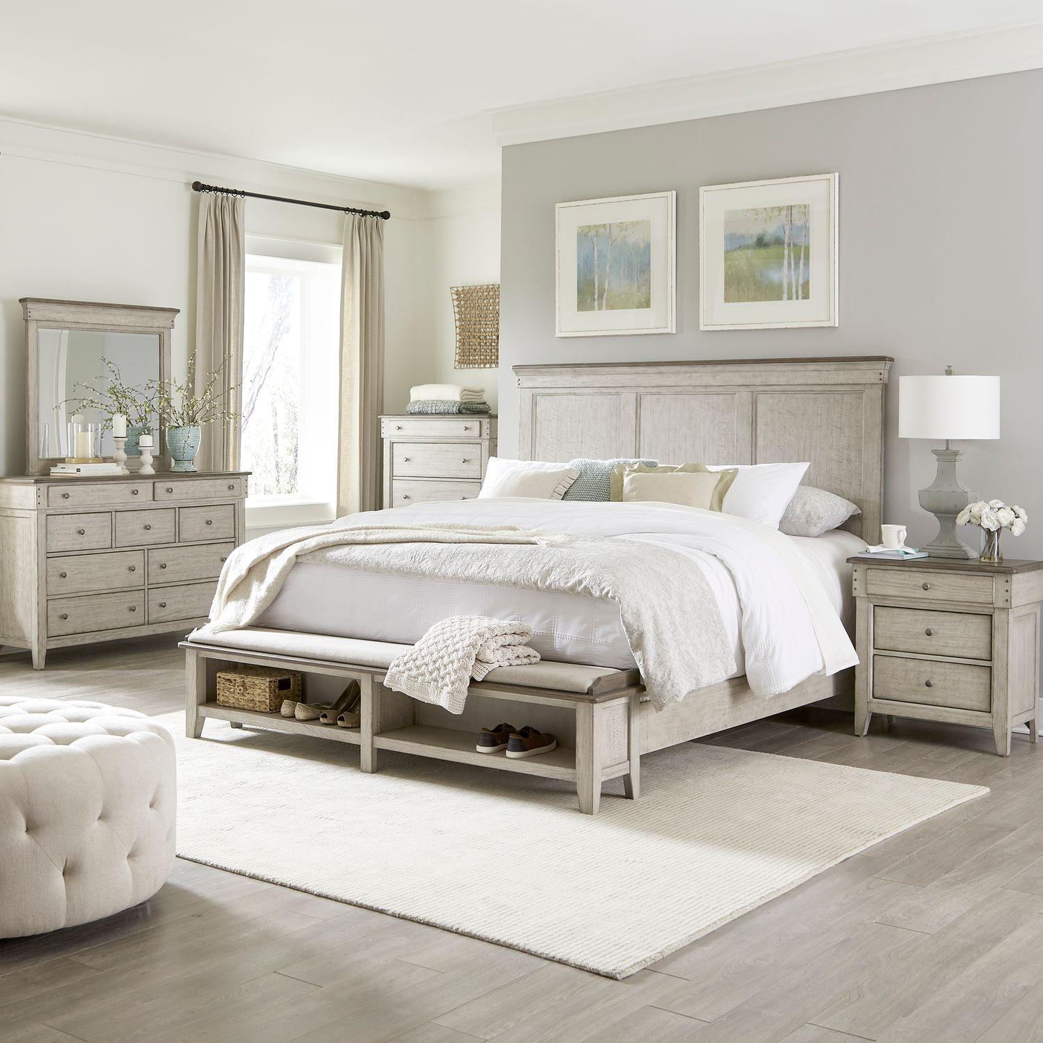 

    
Contemporary Taupe King Storage Bed Set 5 Pcs Ivy Hollow by Liberty Furniture

