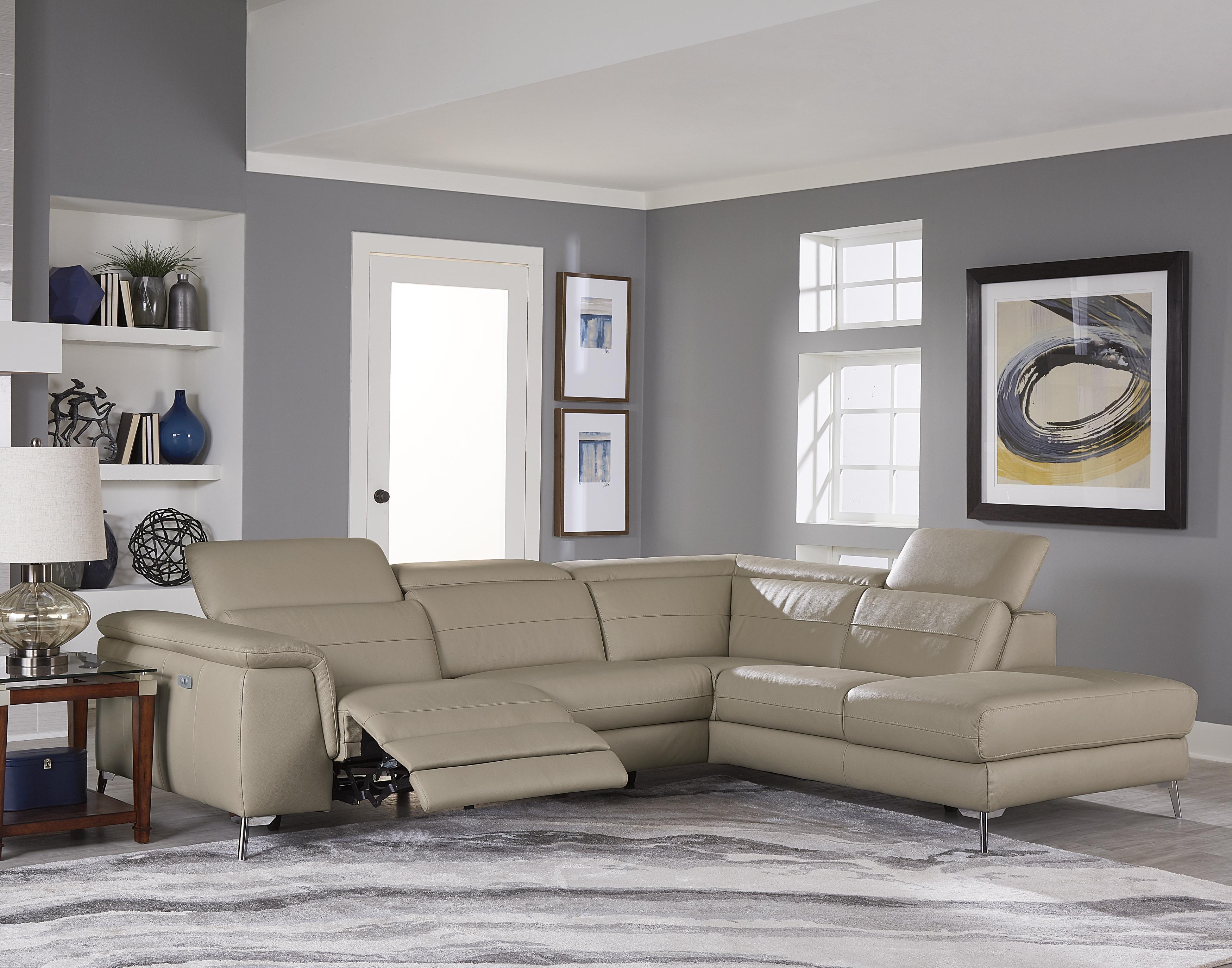 

    
 Order  Contemporary Taupe Leather 2-Piece Sectional Homelegance 8256* Cinque
