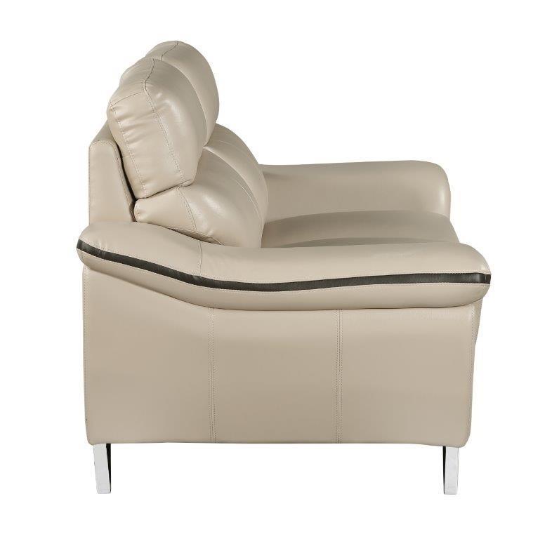 

    
 Shop  Beige Premium Leather Match Sofa & 2 Chairs 3Pcs Set Contemporary Global United 168

