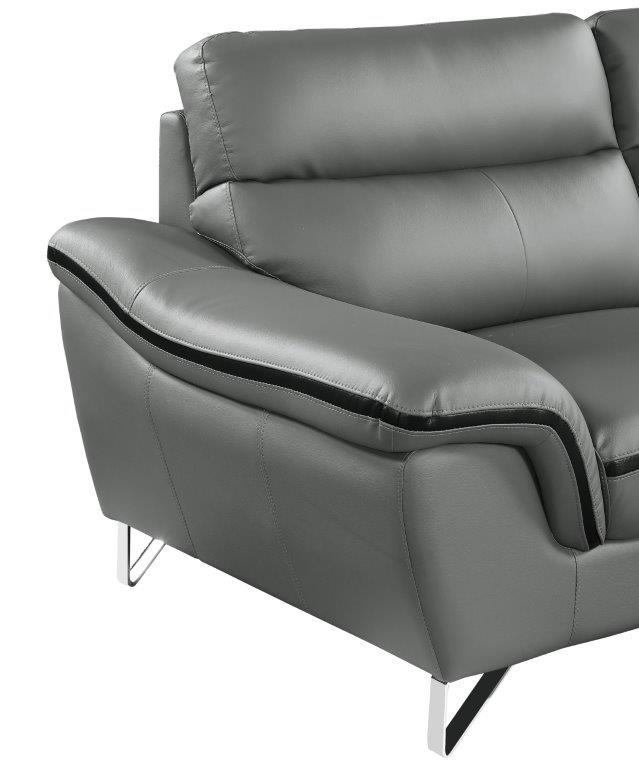 

                    
Buy Dark Gray Premium Leather Match Sofa & 2 Chairs 3Pcs Set Contemporary Global United 168
