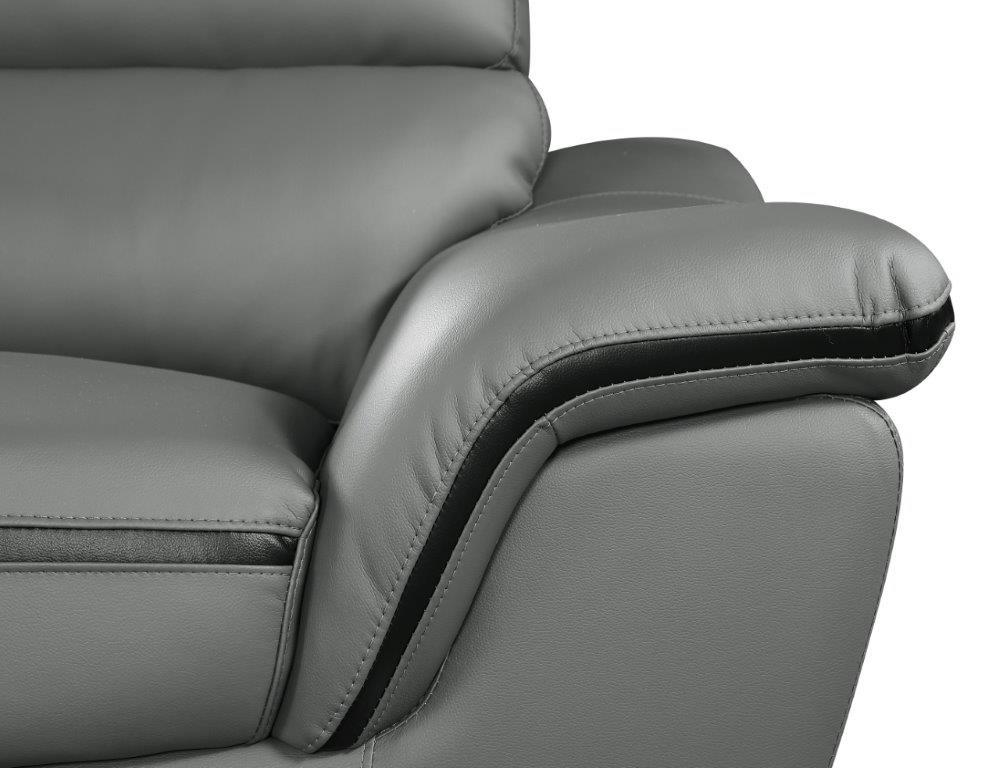 

    
 Photo  Dark Gray Premium Leather Match Sofa & 2 Chairs 3Pcs Set Contemporary Global United 168
