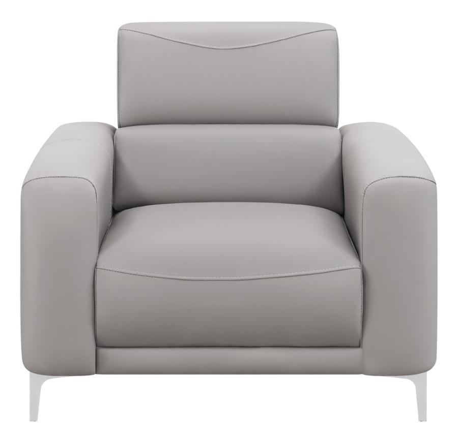 Contemporary Arm Chair 509733 Glenmark 509733 in Taupe Leatherette