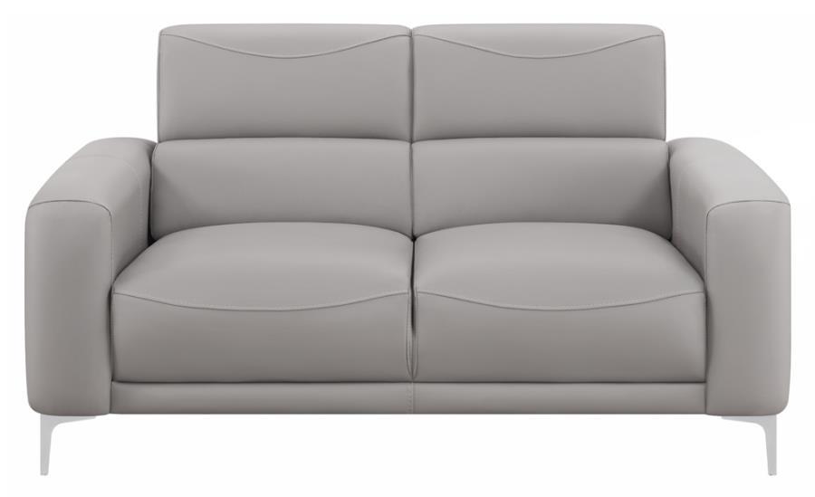 Contemporary Loveseat 509732 Glenmark 509732 in Taupe Leatherette