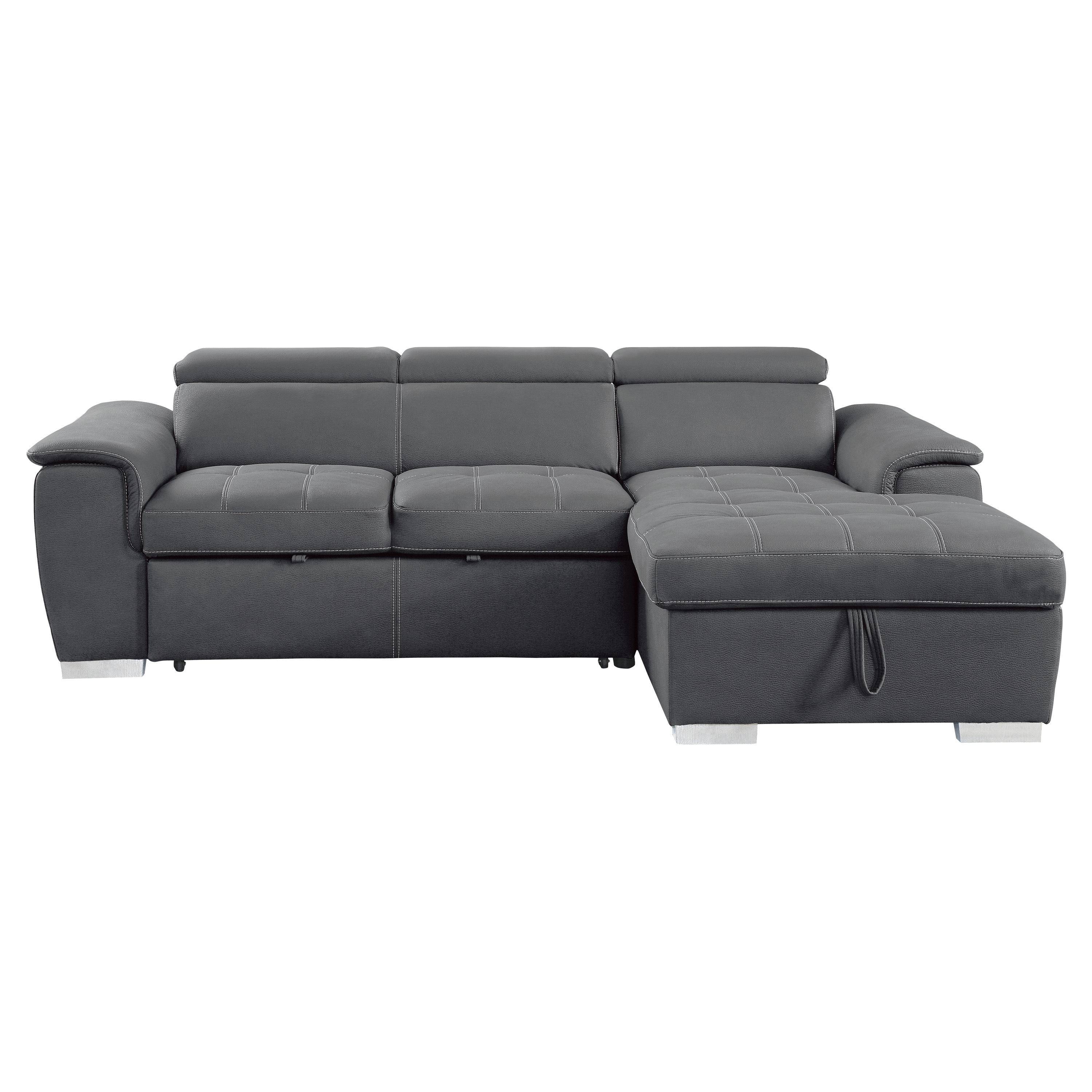 Contemporary Sectional 8228GY* Ferriday 8228GY* in Gray Microfiber