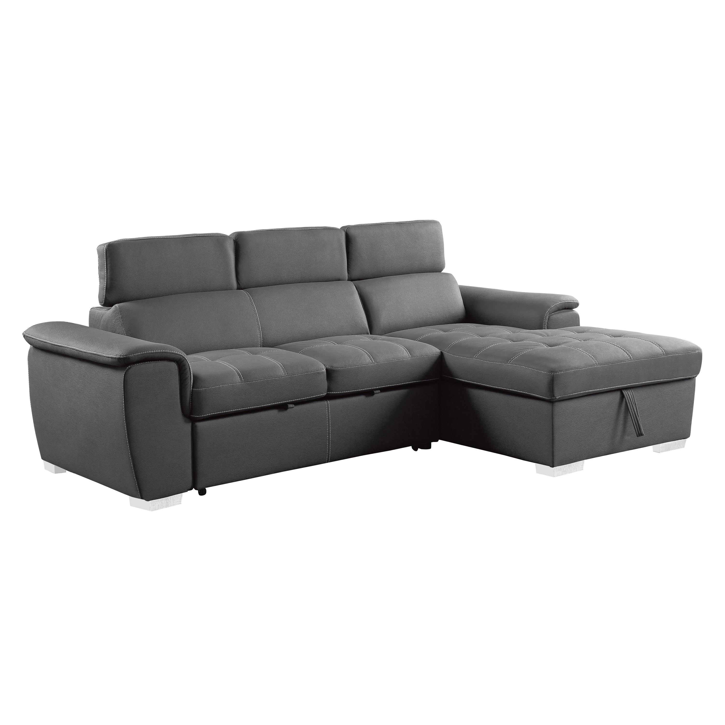 

    
Contemporary Gray Microfiber 2-Piece Sectional Homelegance 8228GY* Ferriday
