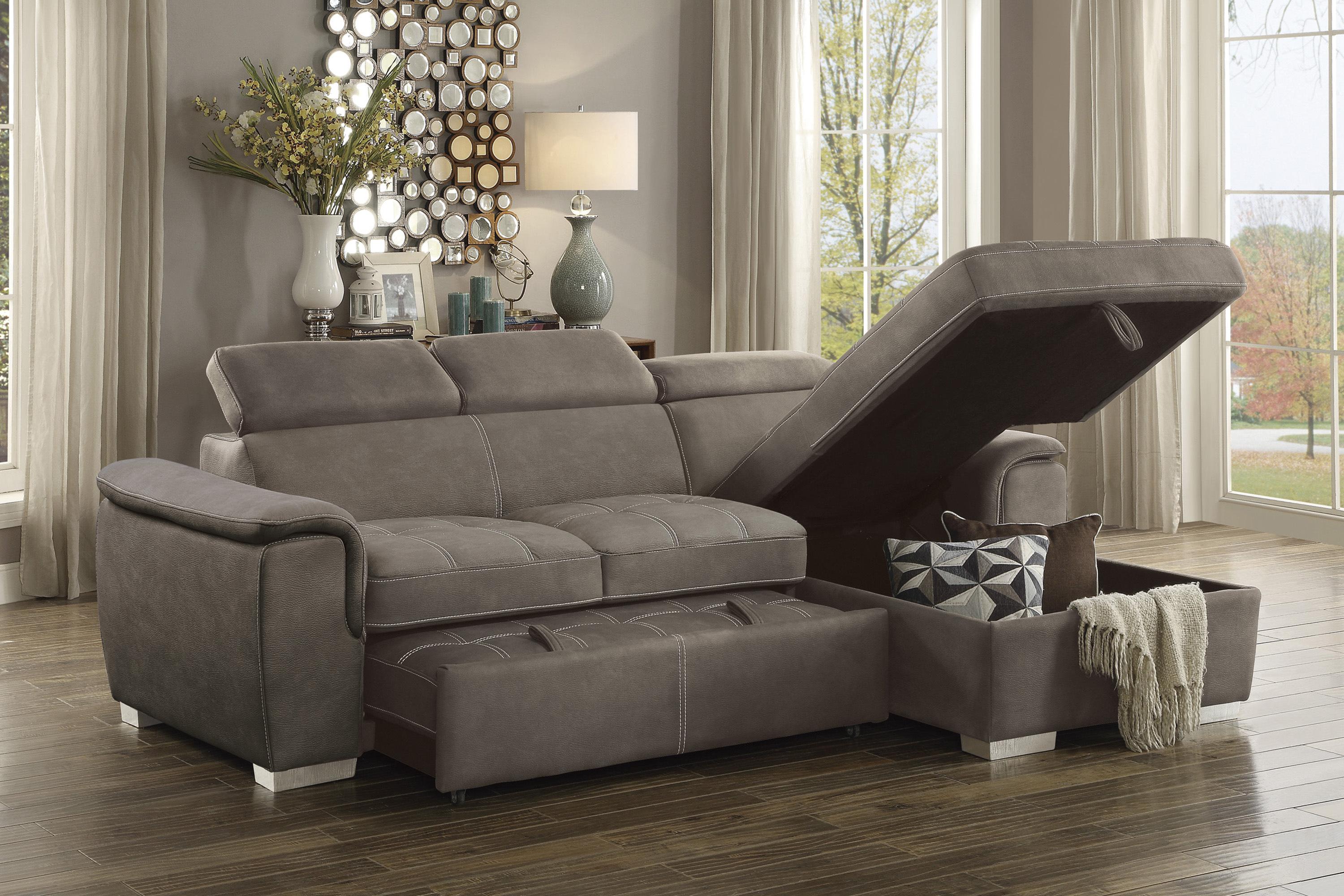 

    
 Photo  Contemporary Taupe Microfiber 2-Piece Sectional Homelegance 8228TP* Ferriday

