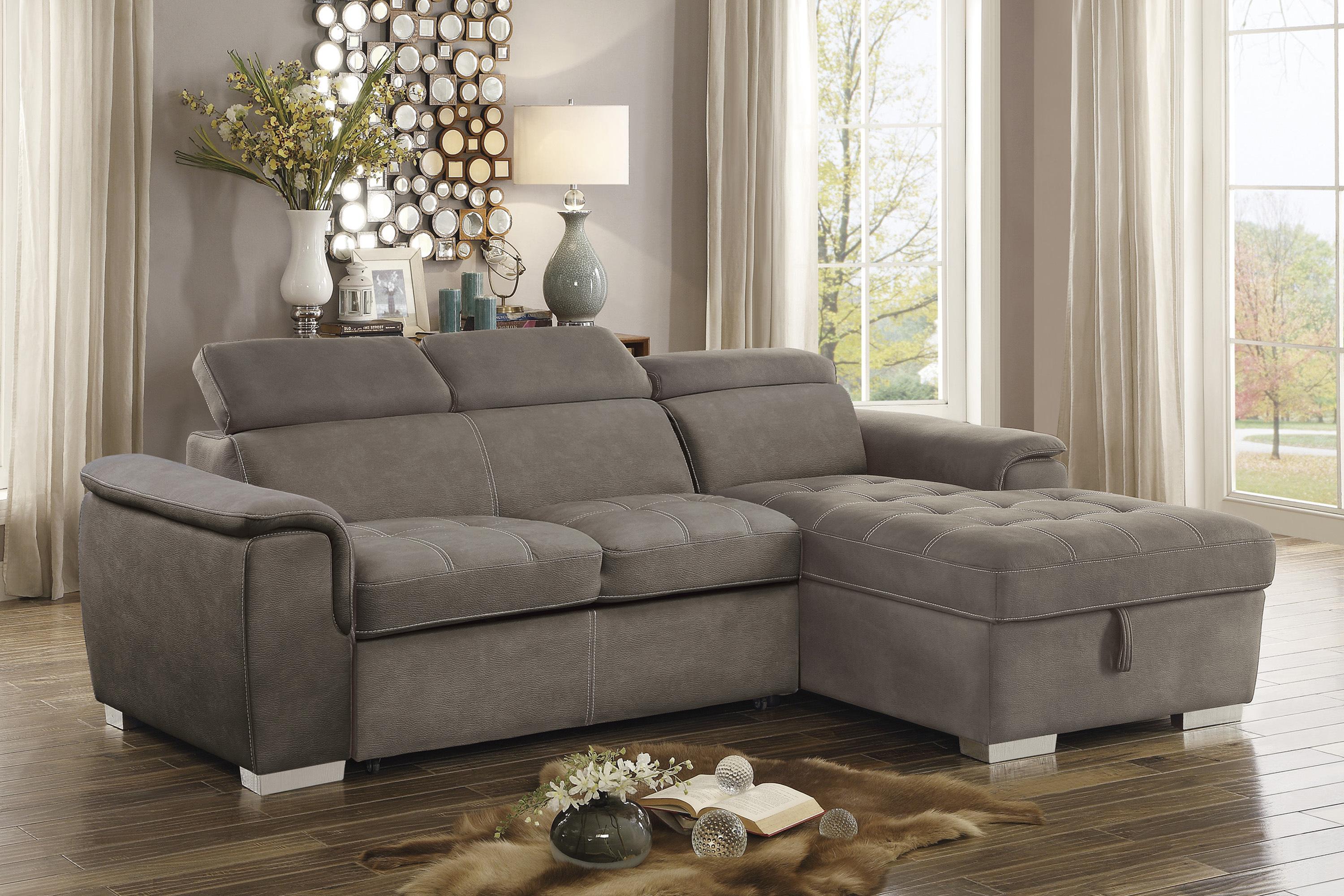 

    
 Shop  Contemporary Taupe Microfiber 2-Piece Sectional Homelegance 8228TP* Ferriday
