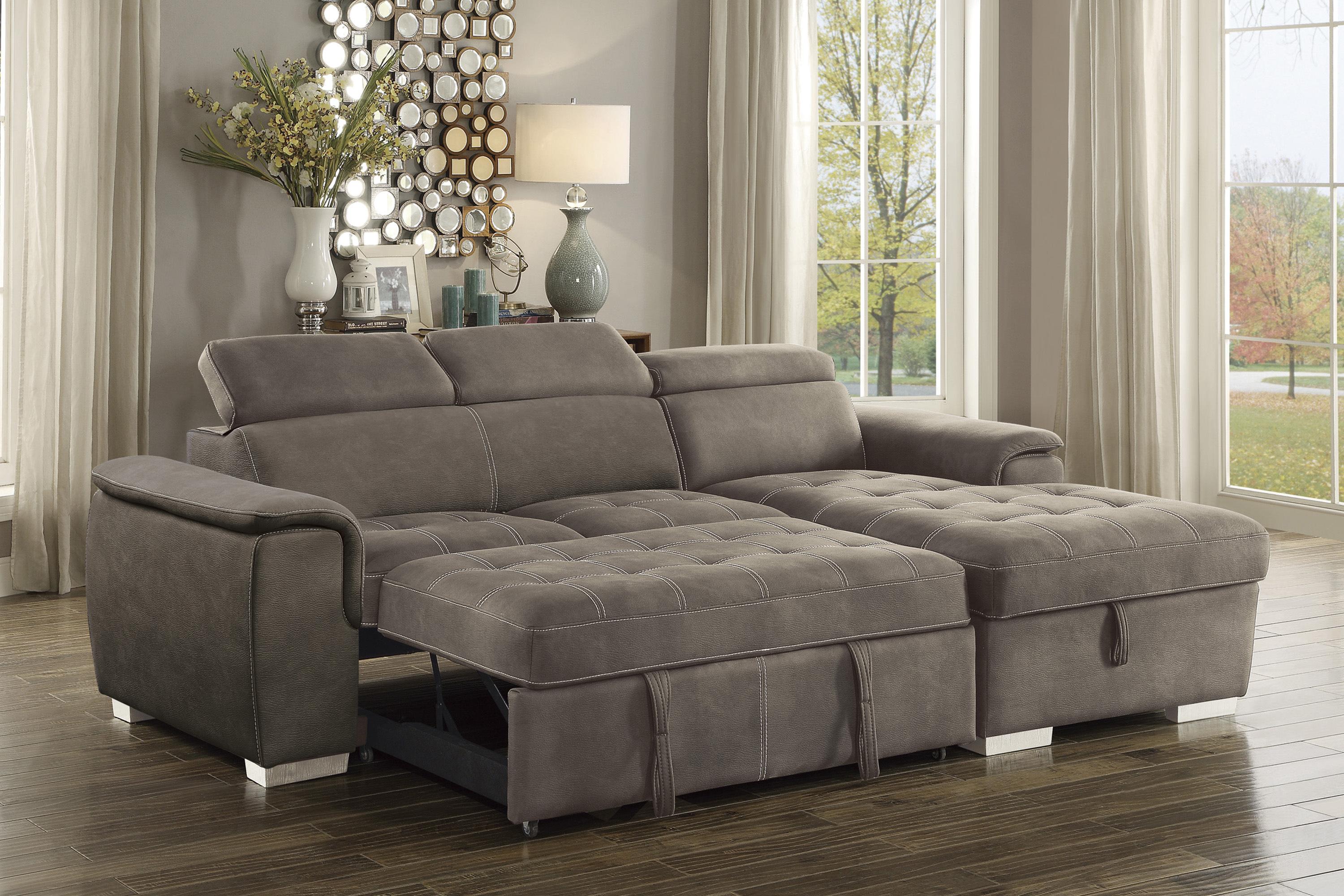 

    
Contemporary Taupe Microfiber 2-Piece Sectional Homelegance 8228TP* Ferriday
