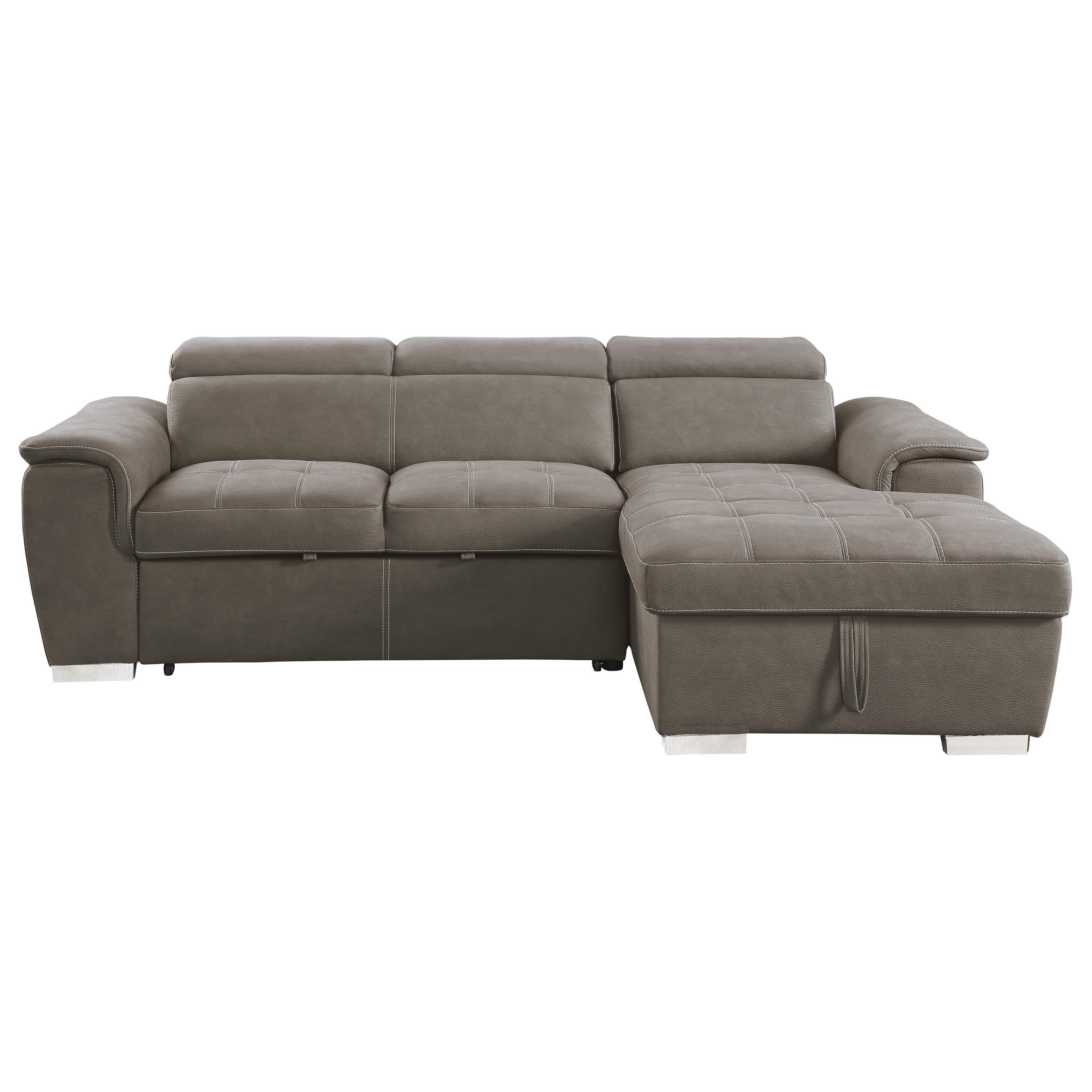 

    
Contemporary Taupe Microfiber 2-Piece Sectional Homelegance 8228TP* Ferriday
