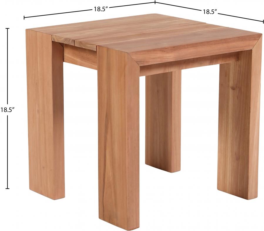 

    
353-ET Contemporary Teak Wood Patio End Table Meridian Furniture Tulum 353-ET
