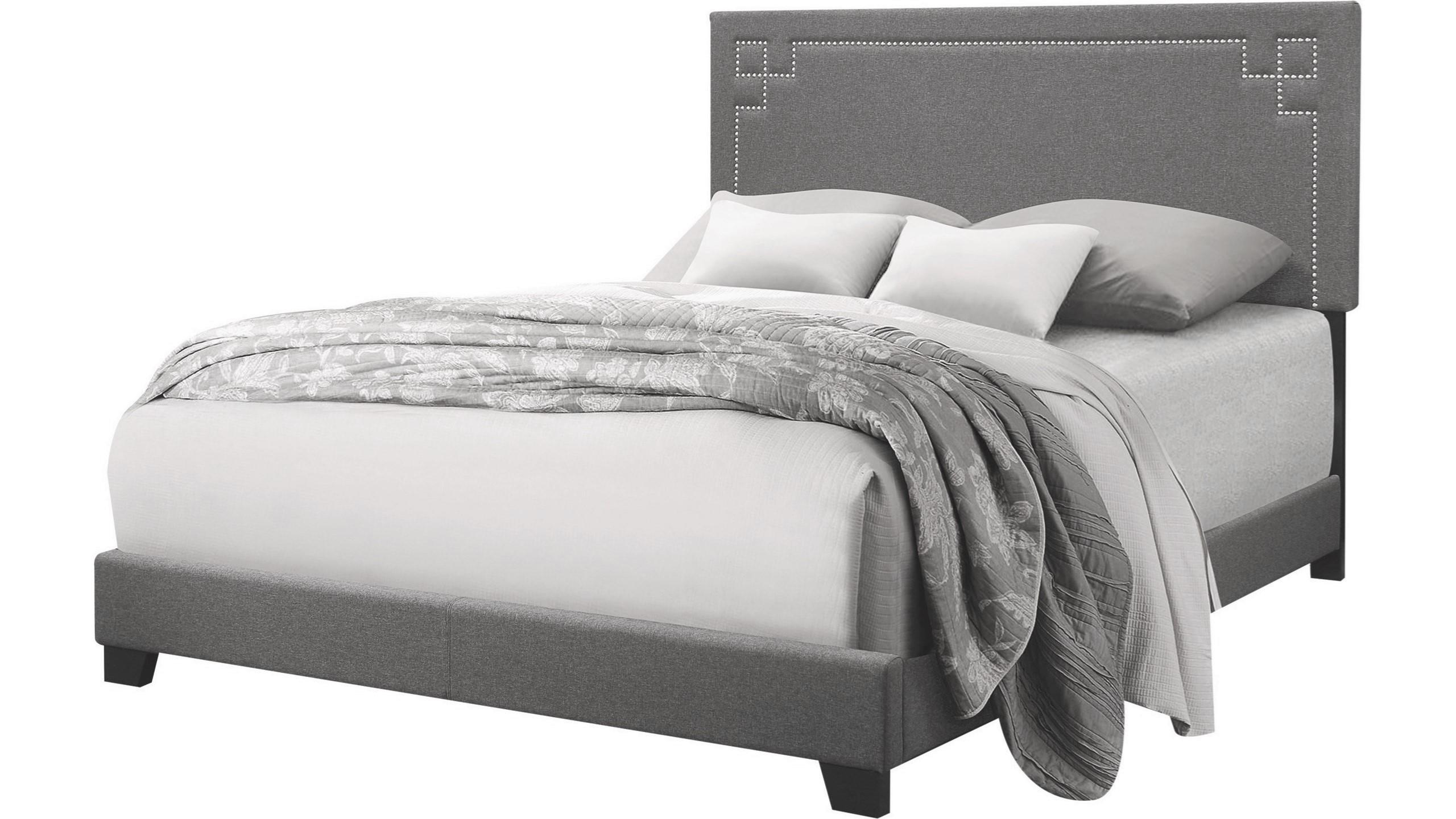 

    
Transitional Gray Fabric Eastern King Bed by Acme Ishiko II 20907EK
