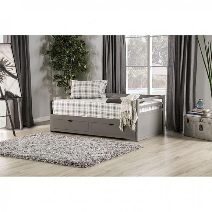 

    
Contemporary  Twin Daybed w/ Extendable Trundle in White Delmar by Furniture of America
