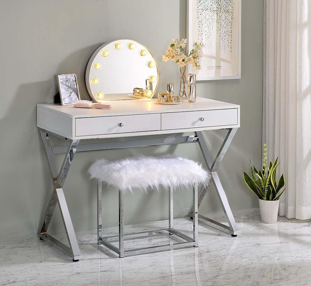 Contemporary, Modern Vanity desk 92310 Coleen AC00895 in White 