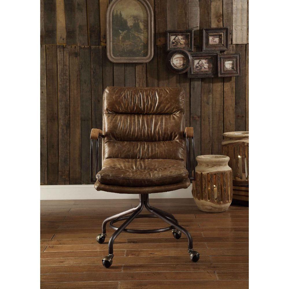 

    
Acme Furniture Harith Executive Office Chair Rustic Brown 92416
