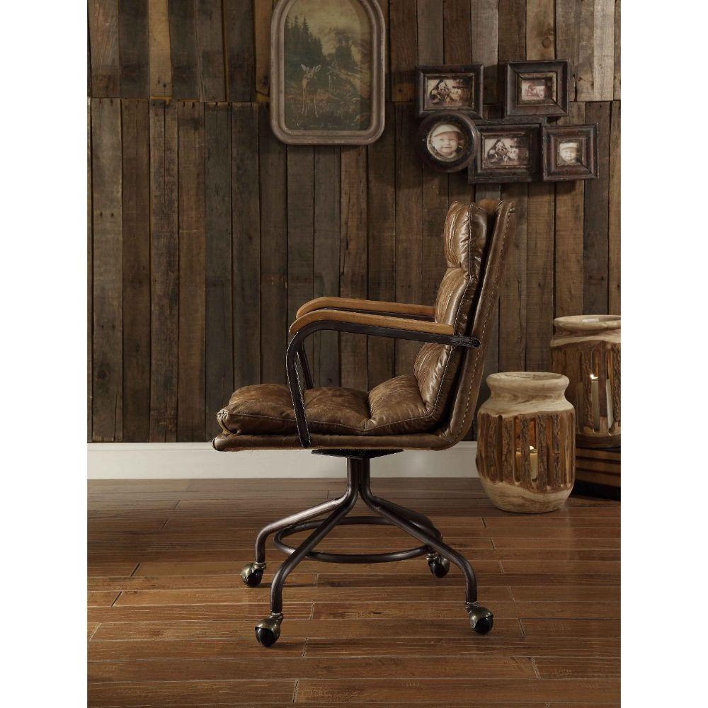 

                    
Acme Furniture Harith Executive Office Chair Rustic Brown Top grain leather Purchase 
