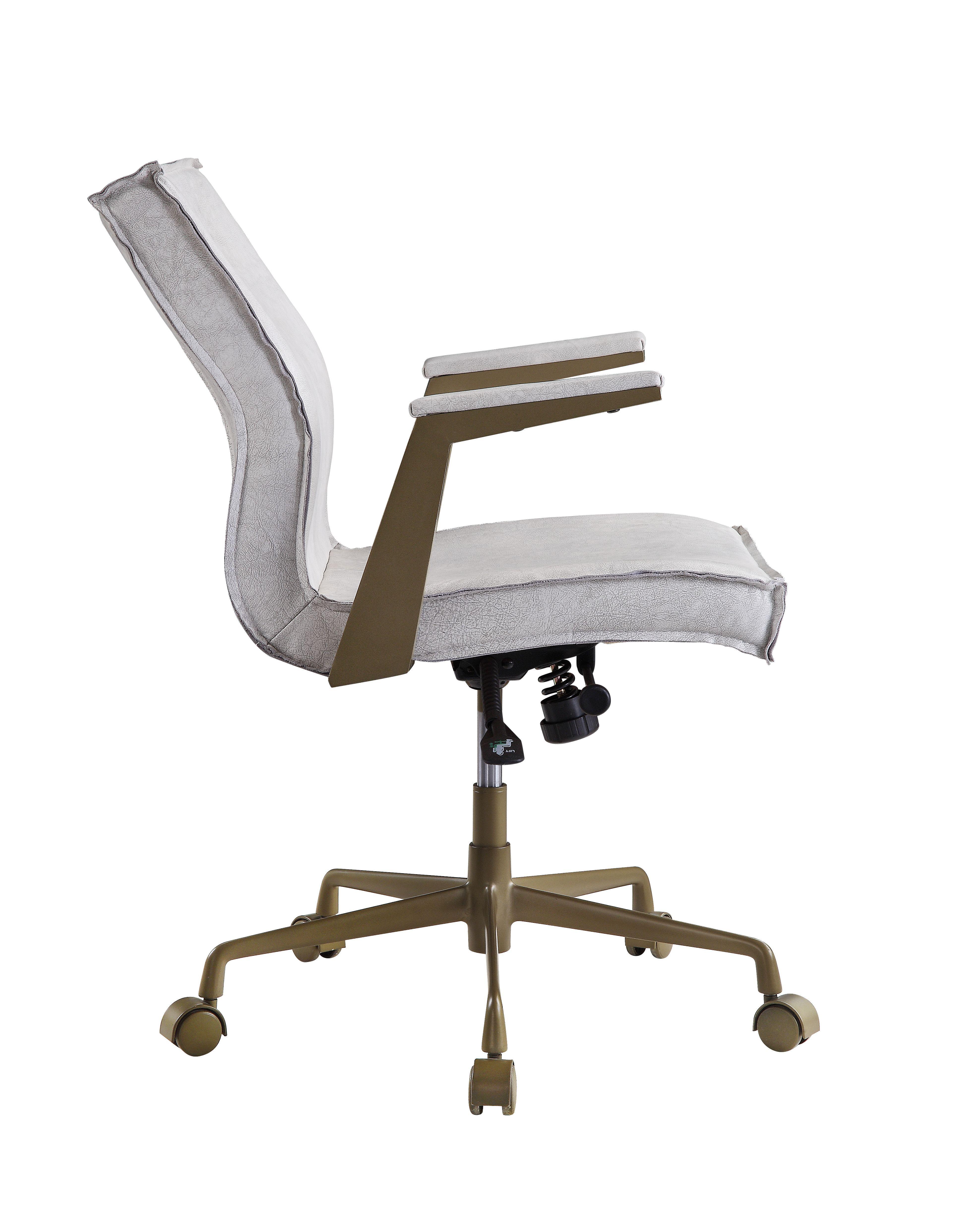 

    
Contemporary Vintage White Top Grain Leather Executive Office Chair by Acme Attica 92484
