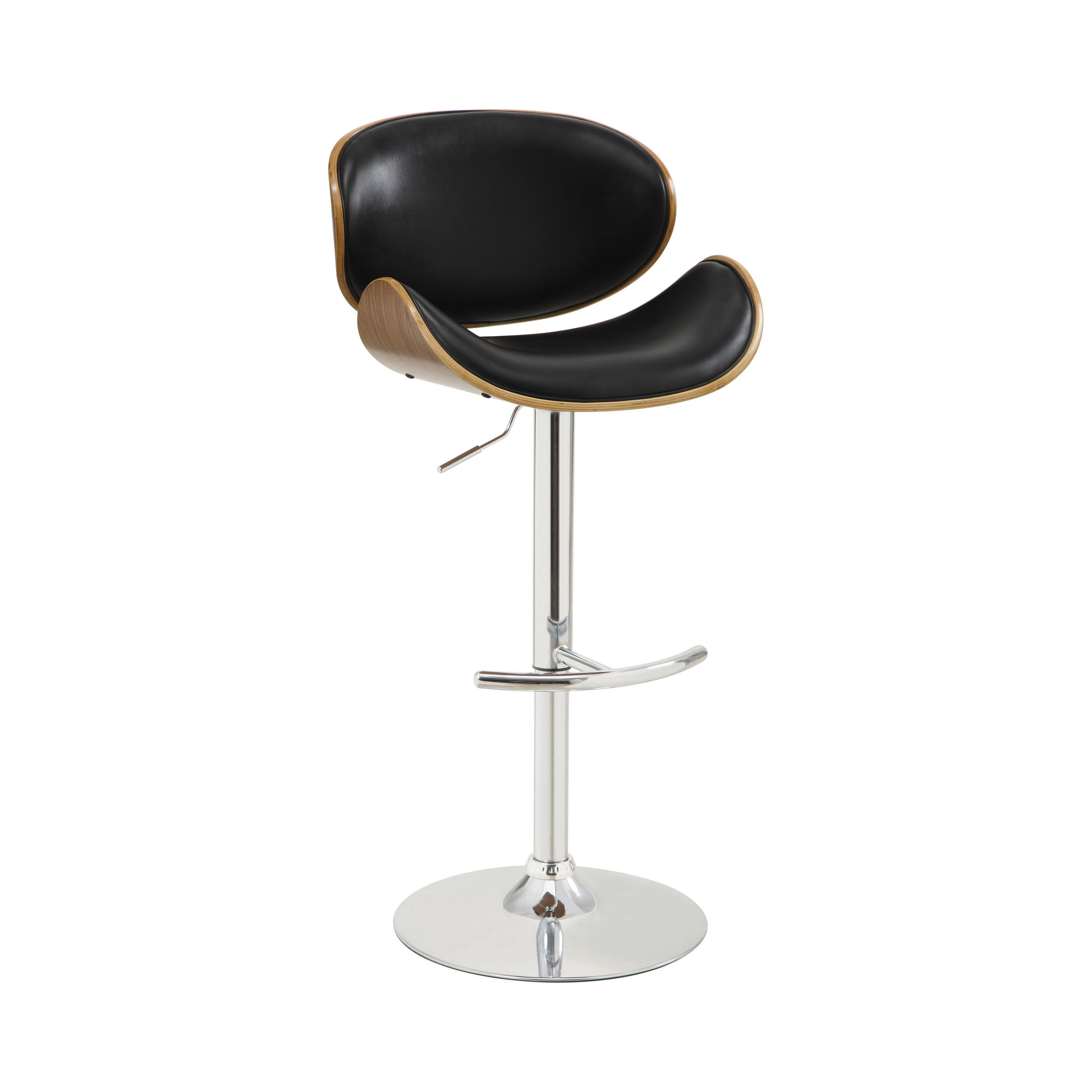Contemporary Bar Stool 130504 130504 in Black Leatherette