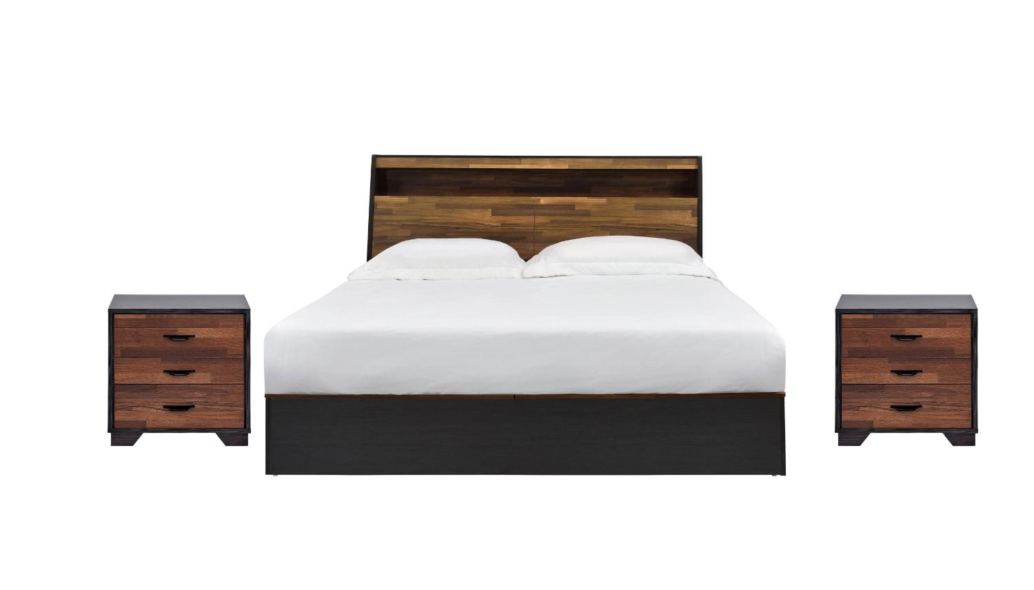 Acme Furniture Eos Bed and 2 Nightstands Set