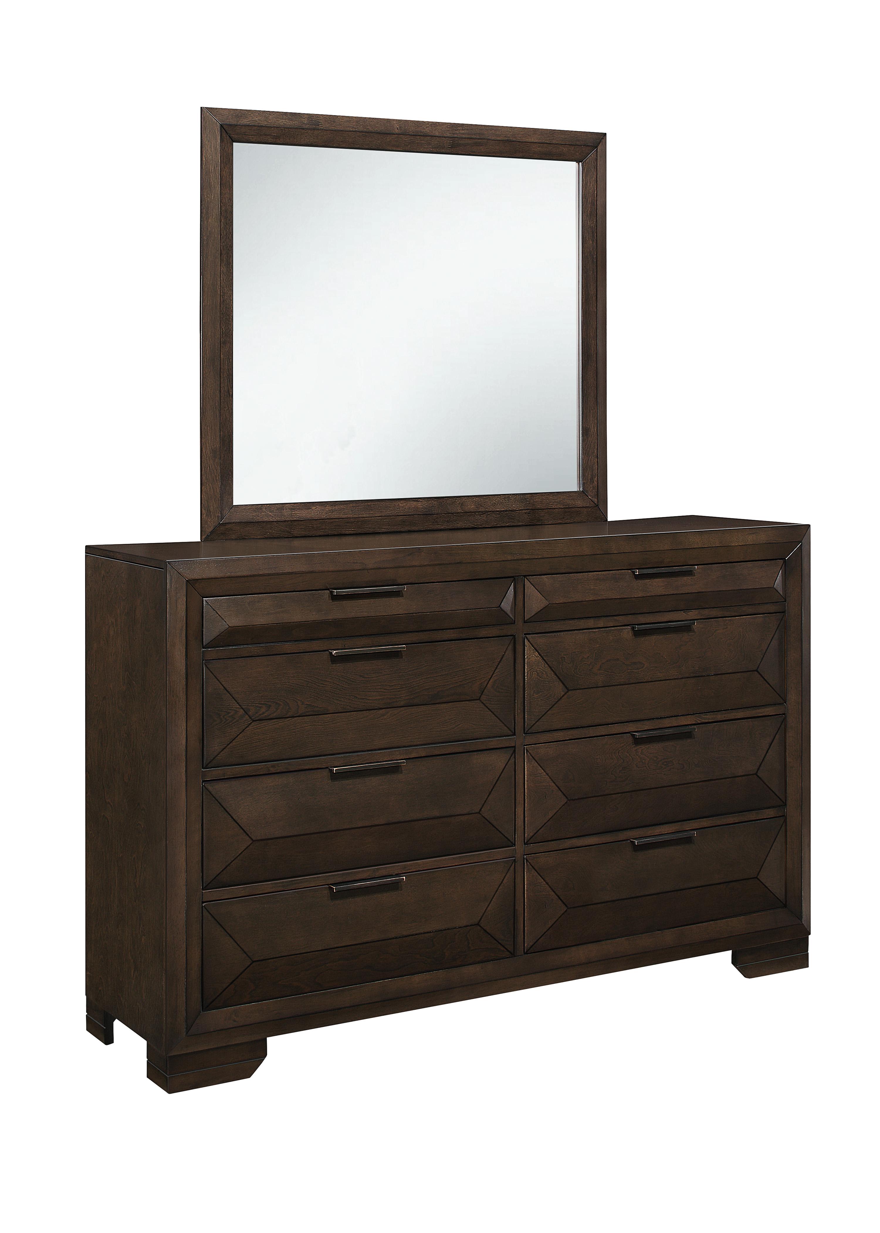 Contemporary Dresser w/Mirror 1753-5*6-2PC Chesky 1753-5*6-2PC in Espresso 