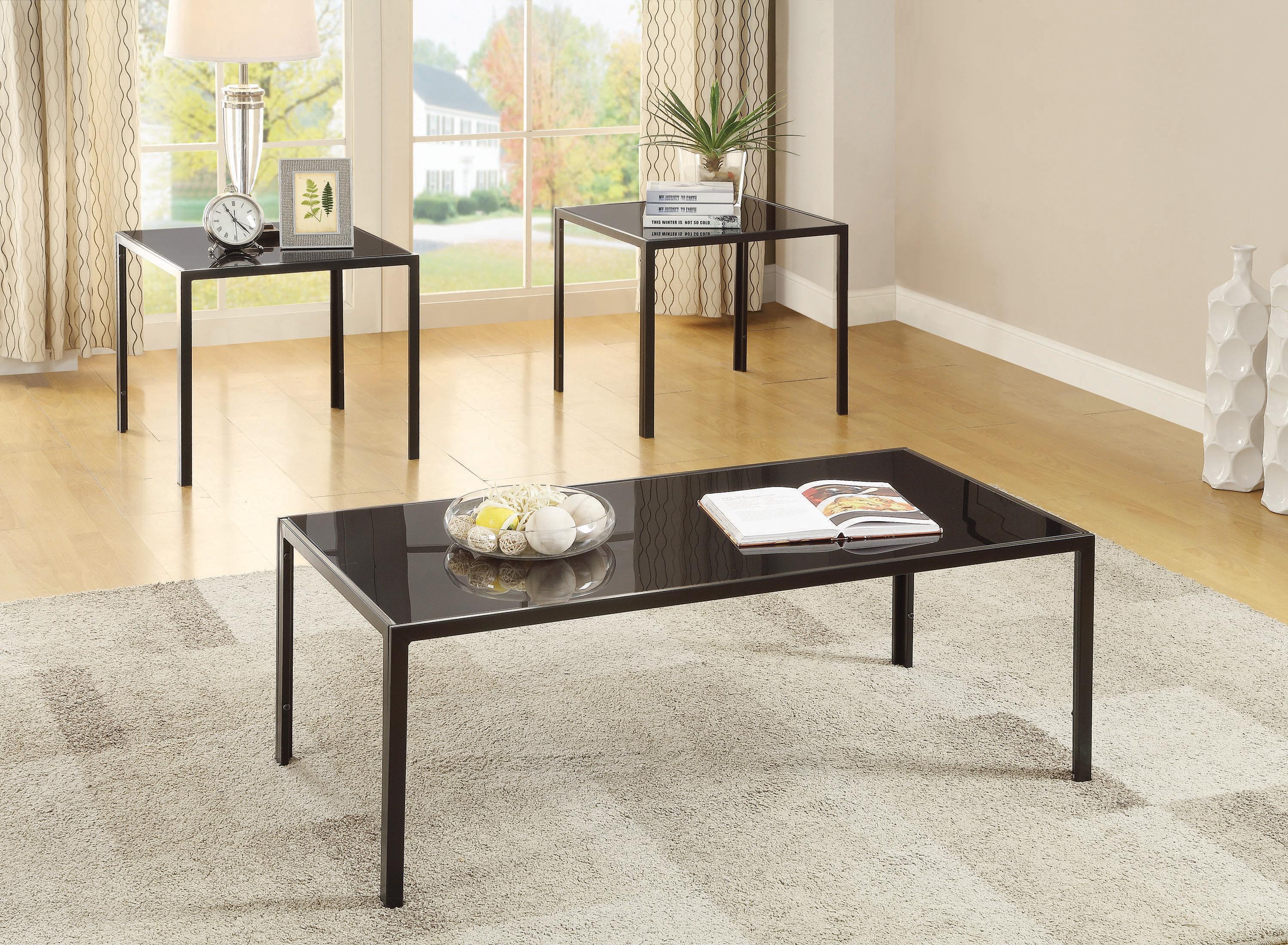 Contemporary Coffee Table Set 720457 720457 in Brown 