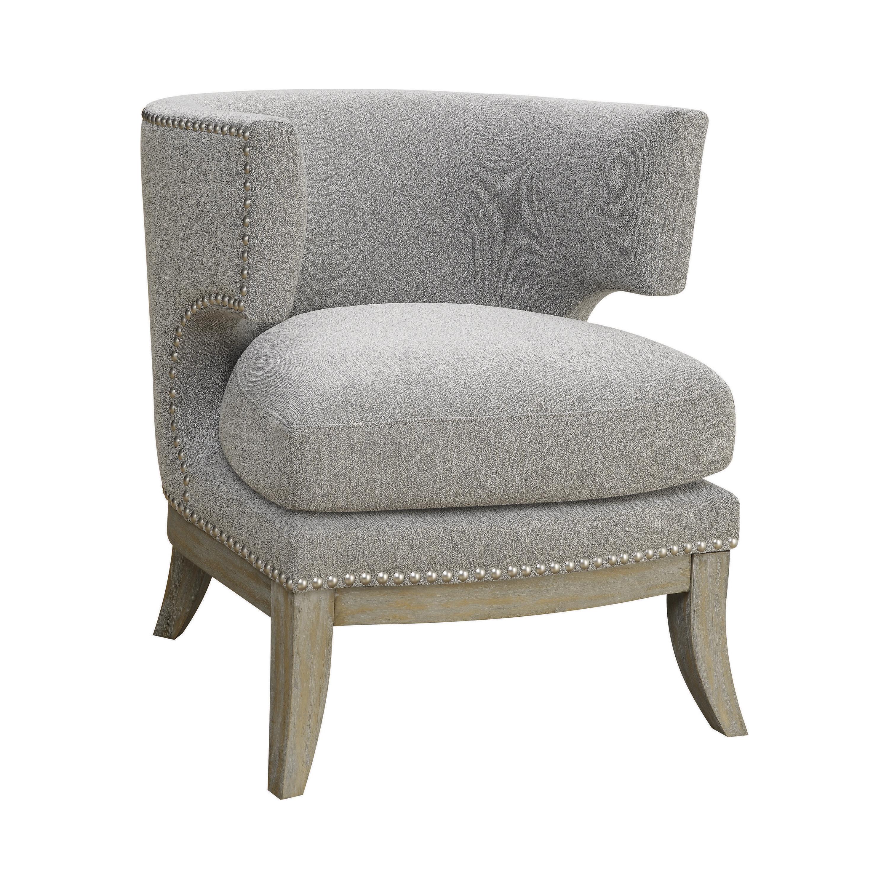 Contemporary Accent Chair 902560 902560 in Gray Chenille