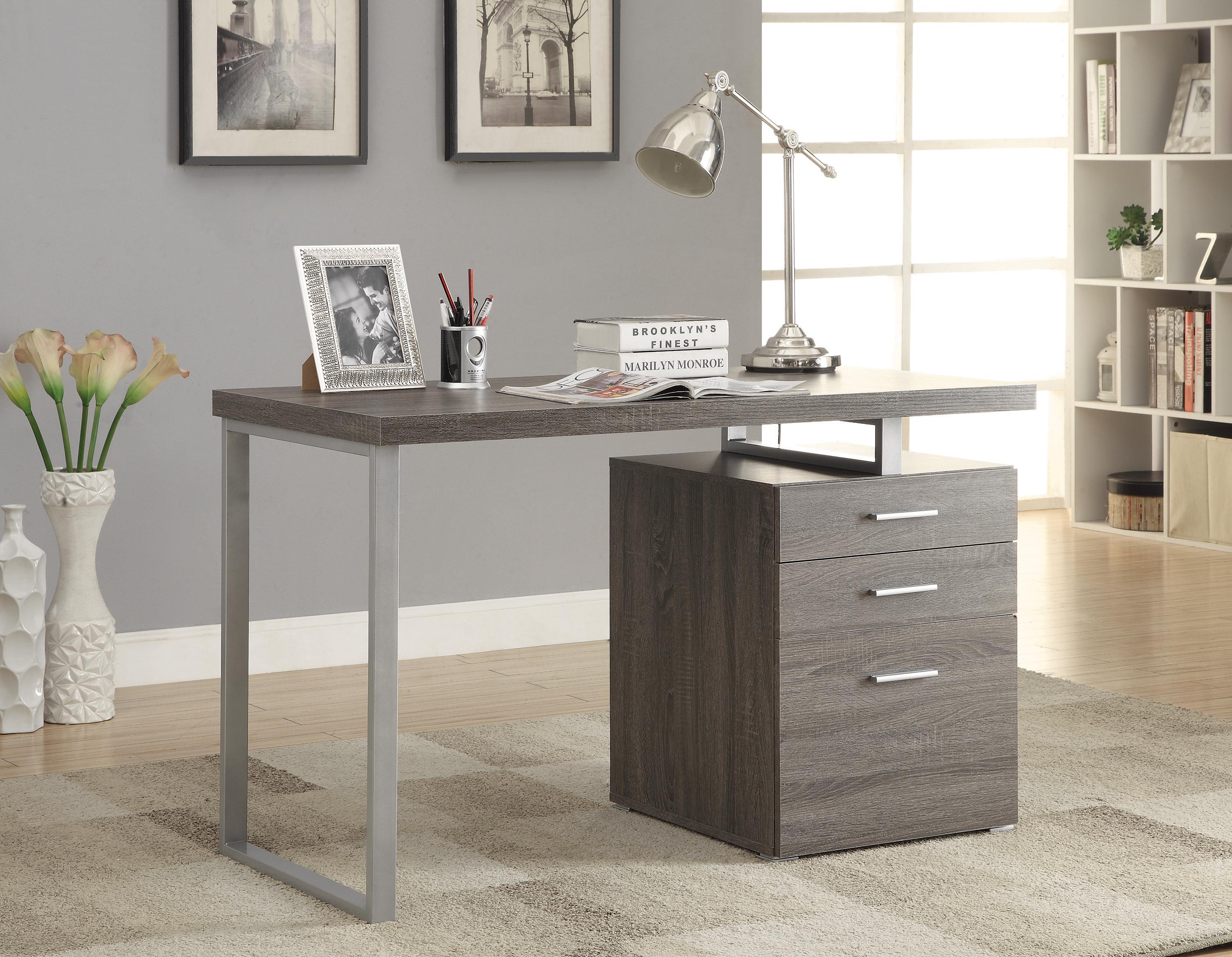 

    
 Order  Contemporary Weathered Gray Solid Wood Office Desk Coaster 800520 Brennan
