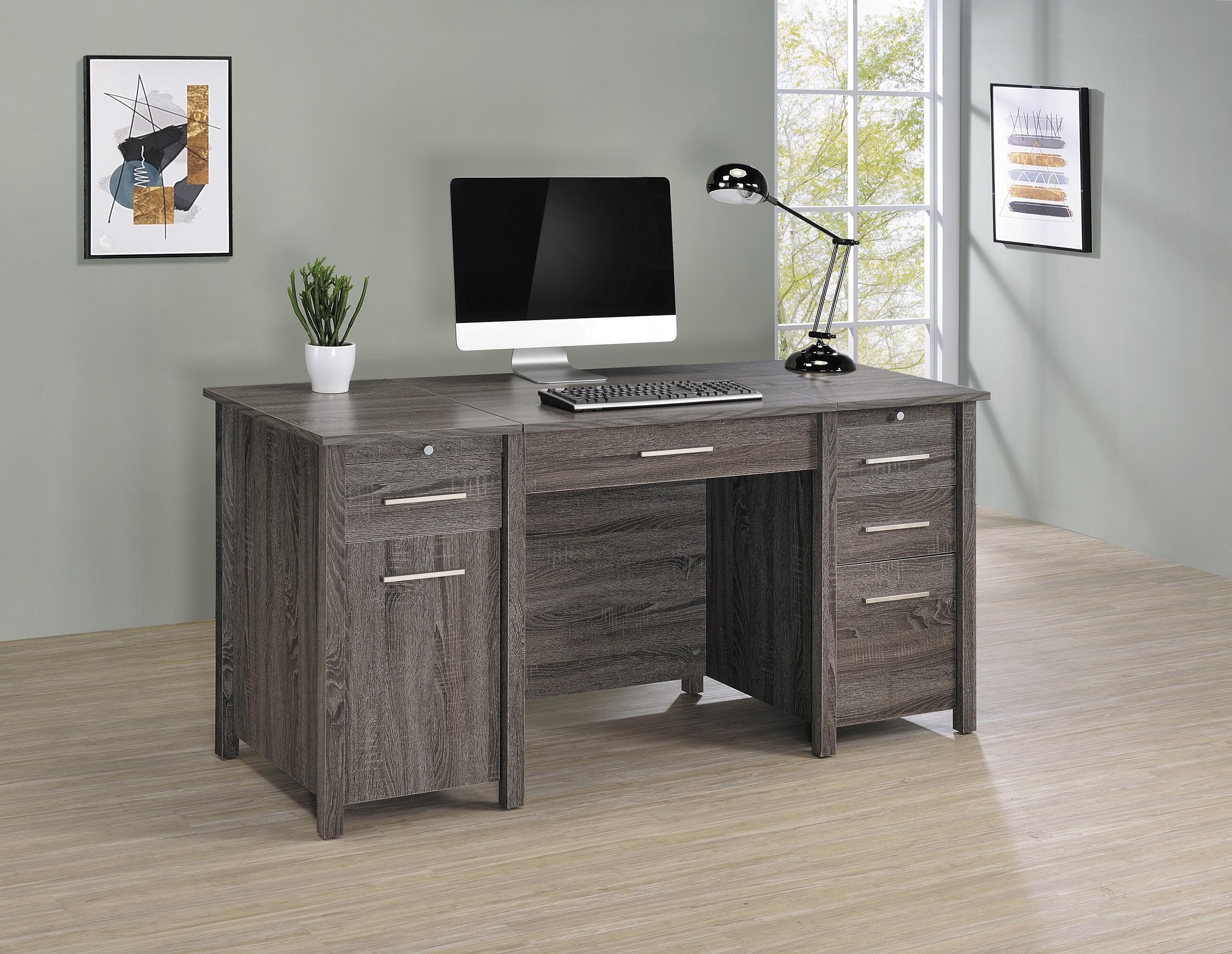 

    
 Order  Contemporary Weathered Gray Wood Lift Top Office Desk Coaster 801576 Dylan
