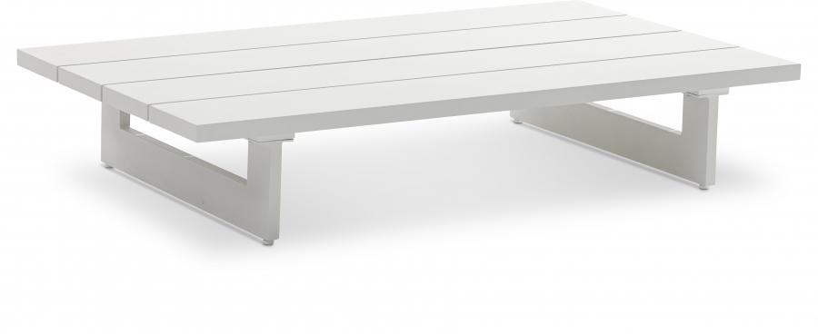 

    
Contemporary White Aluminium Patio Coffee Table Meridian Furniture Maldives 337-CT
