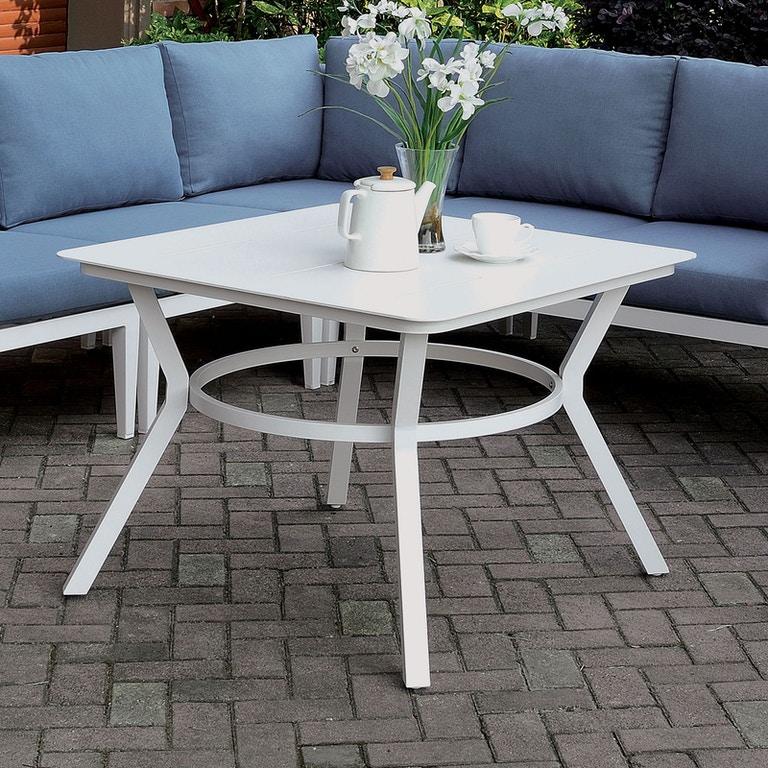 Contemporary Patio Coffee Table CM-OS2139-T Sharon CM-OS2139-T in White 