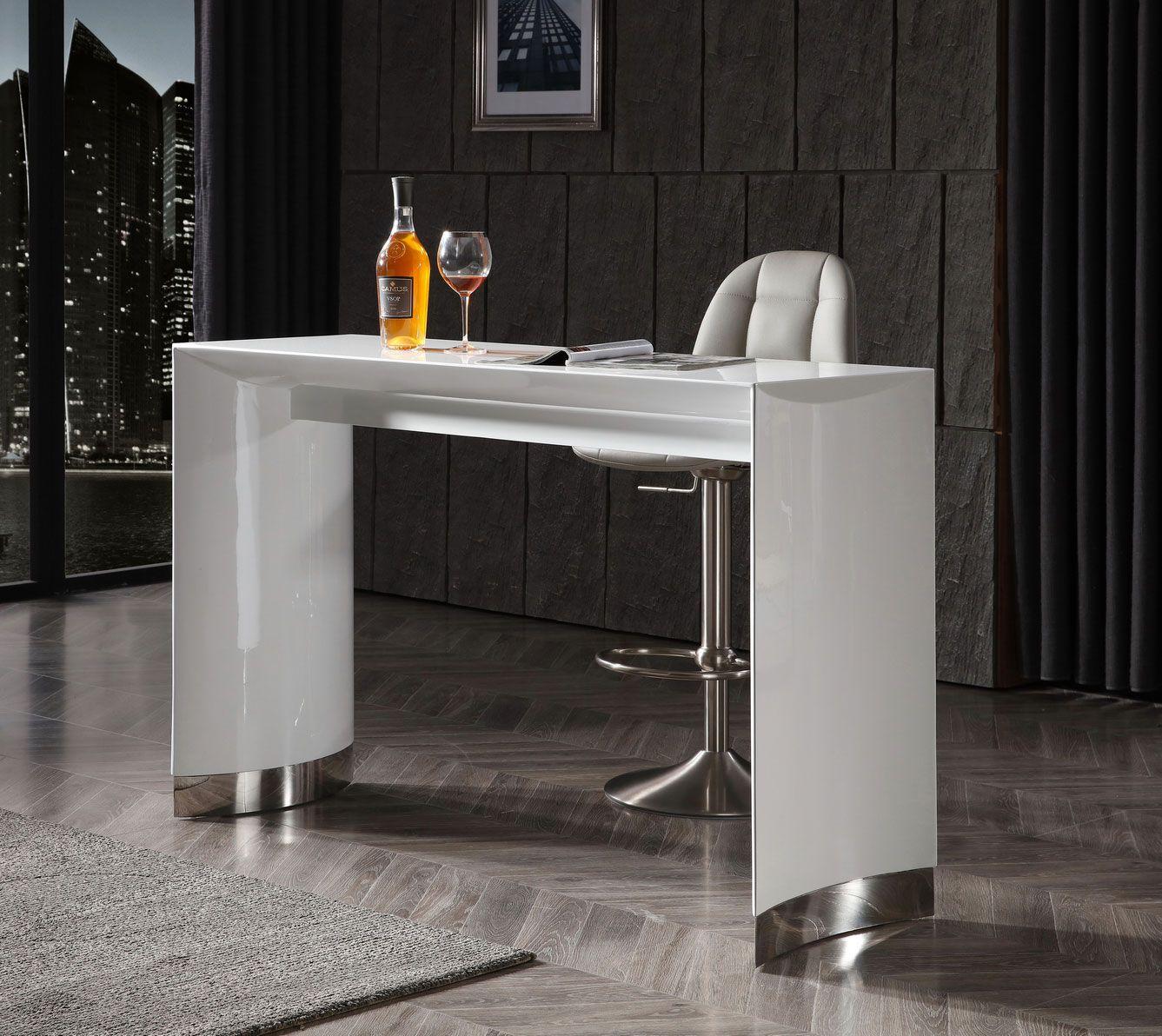 

    
Contemporary White Bar Table by VIG Modrest Corbett
