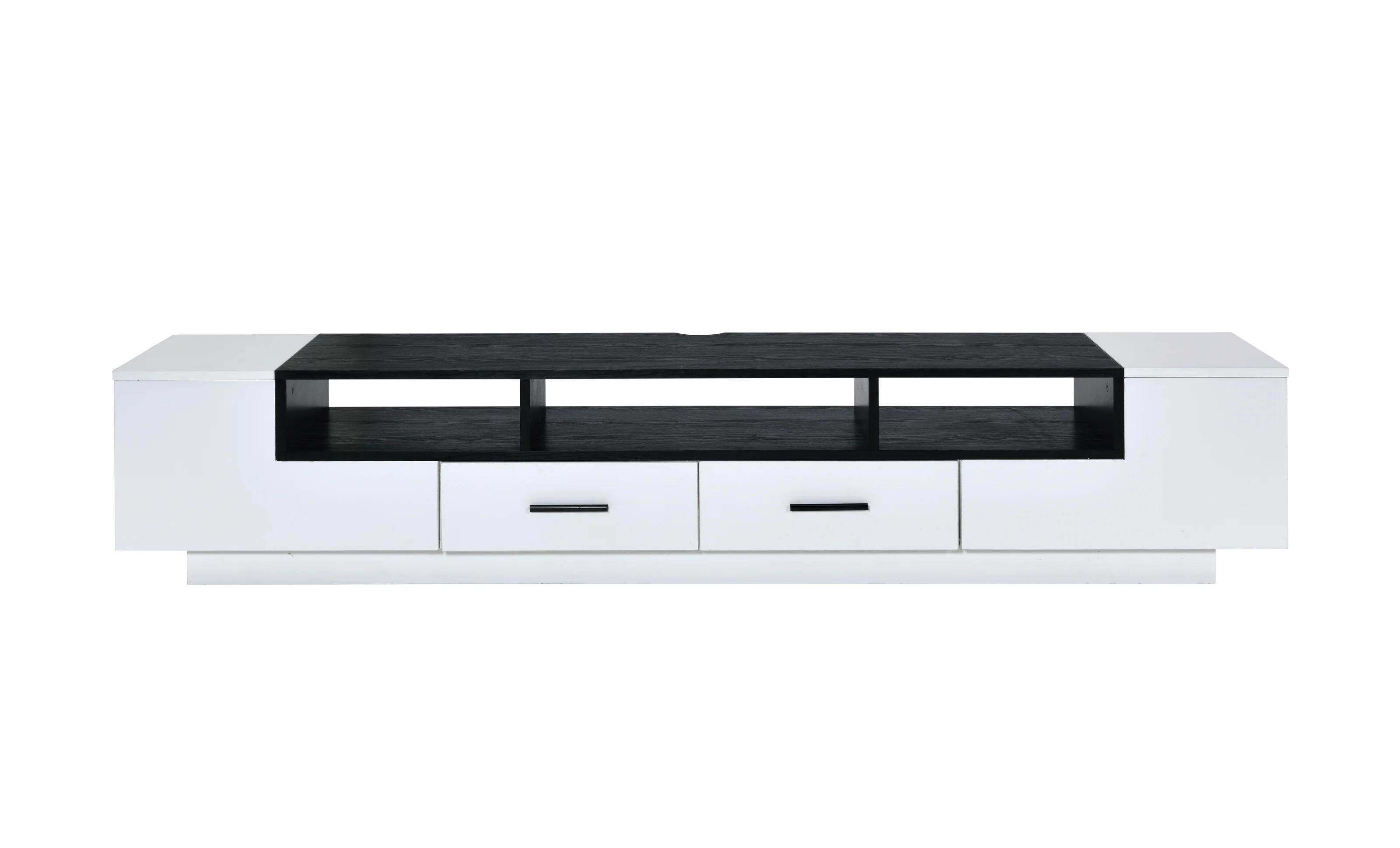 Contemporary TV Stand Armour 91275 in White / Black 