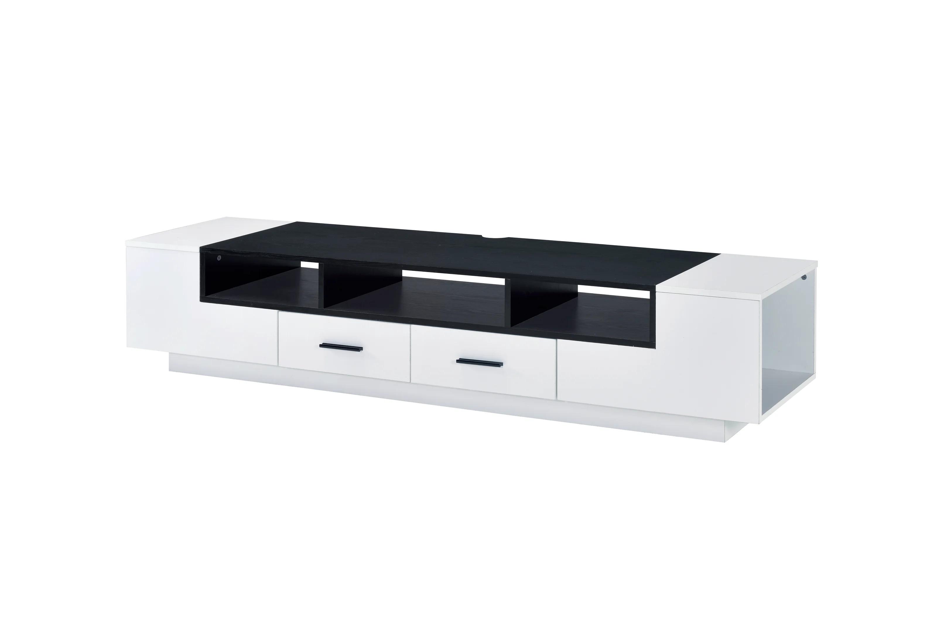 

    
Contemporary White & Black TV Stand by Acme Armour 91275
