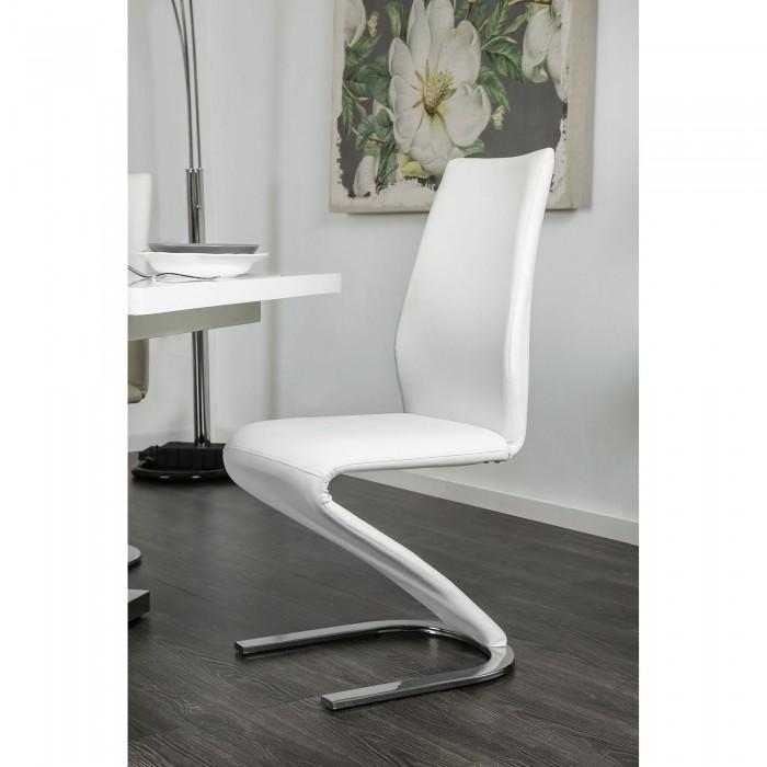 

    
Contemporary White & Chrome Dining Chair Set 2pcs Furniture of America CM3650SC-2PK Midvale
