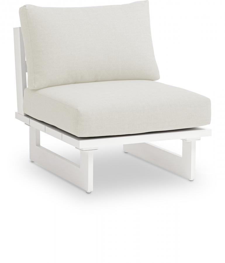 

    
Contemporary White/Cream Aluminium Modular Armless Accent Chair Meridian Furniture Maldives 337Cream-Armless
