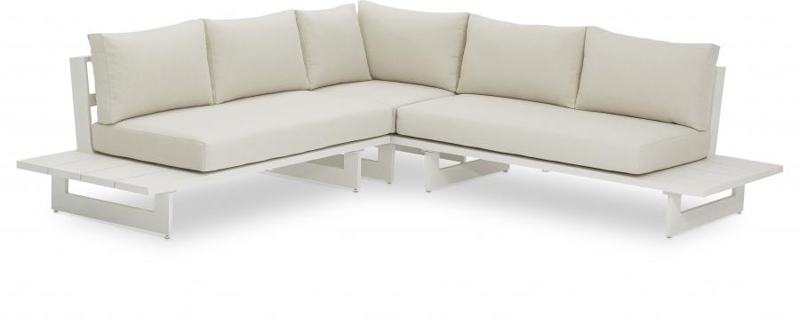 

    
Contemporary White/Cream Aluminium Patio Modular Sectional Meridian Furniture Maldives 337Cream-Sectional
