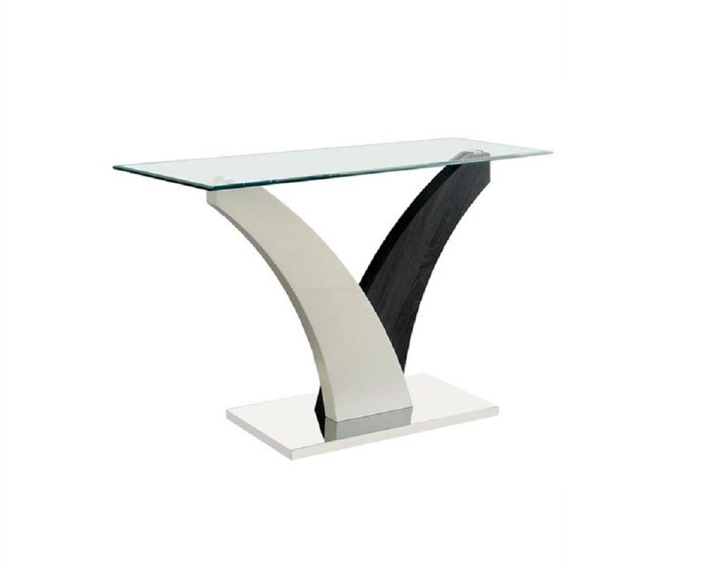 

    
Contemporary White & Dark Gray Tempered Glass Sofa Table Furniture of America CM4244S Sloane
