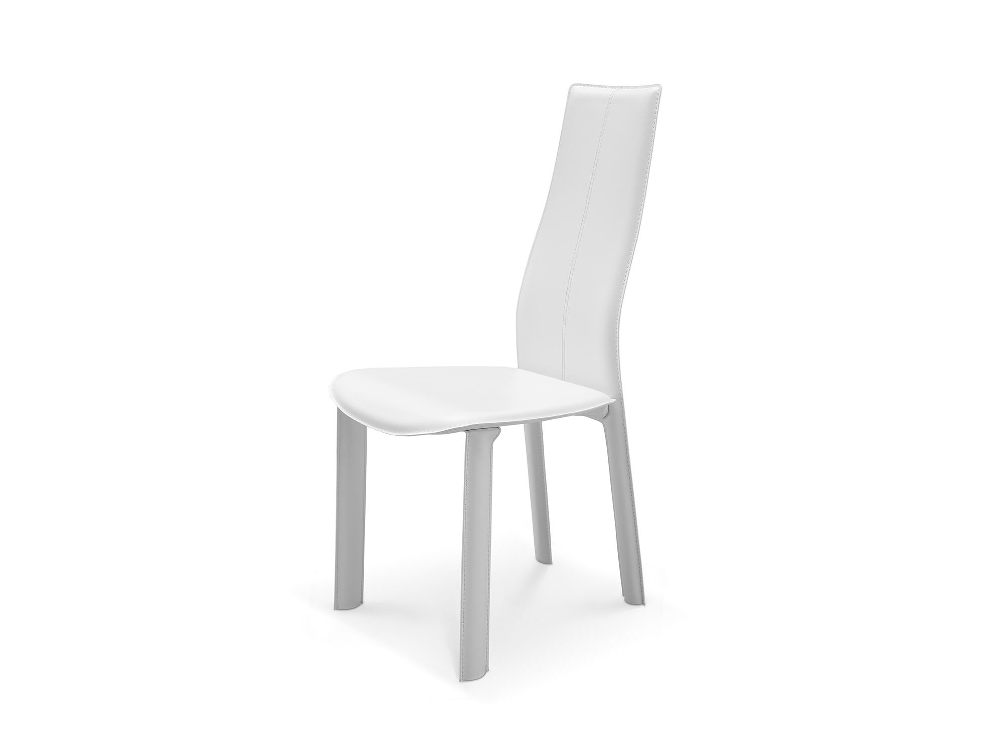 Contemporary Dining Chair Set DC1004H-WHT Allison DC1004H-WHT in White Faux Leather