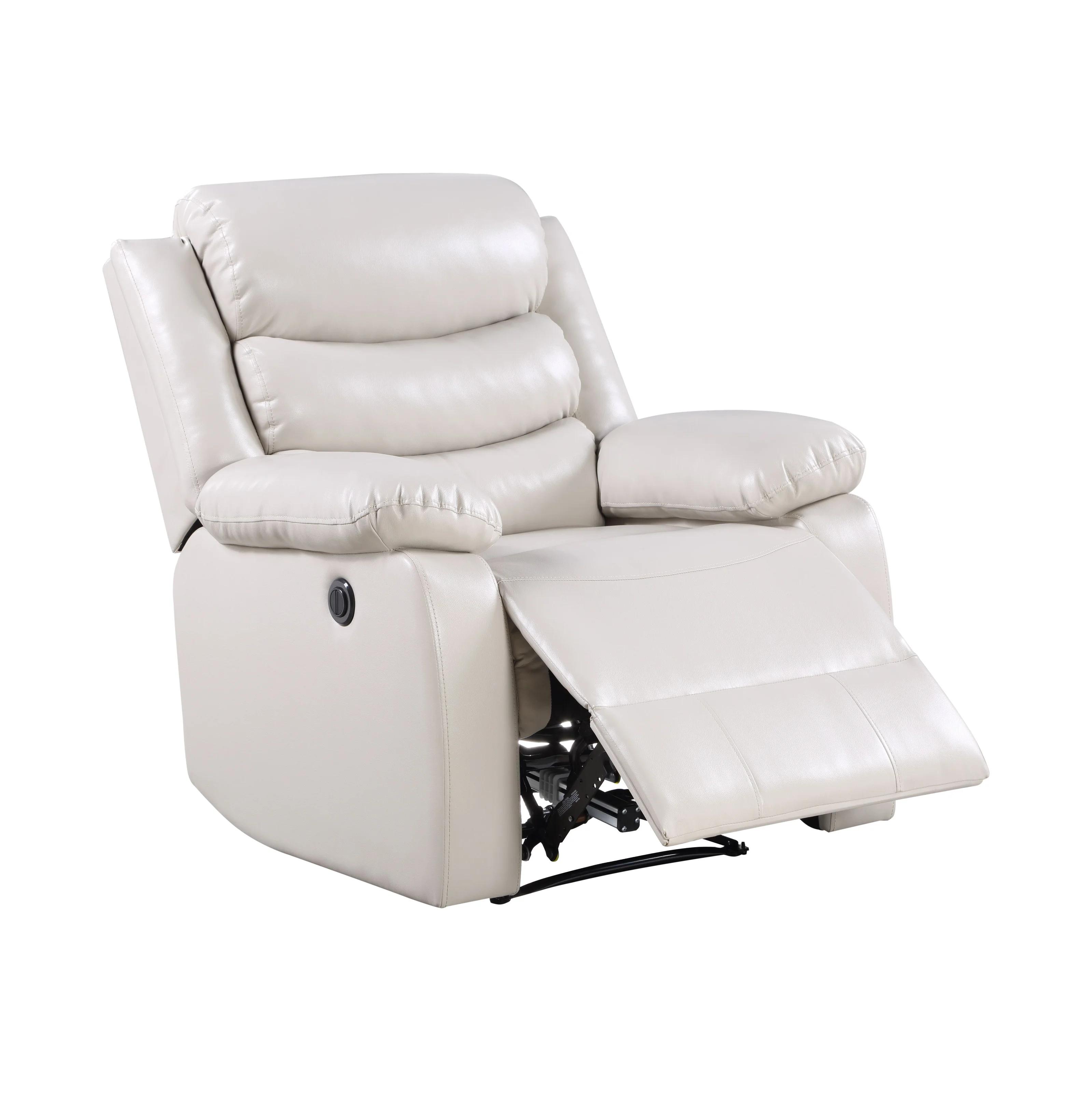Contemporary Recliner Eilbra 56911 in White Faux Leather