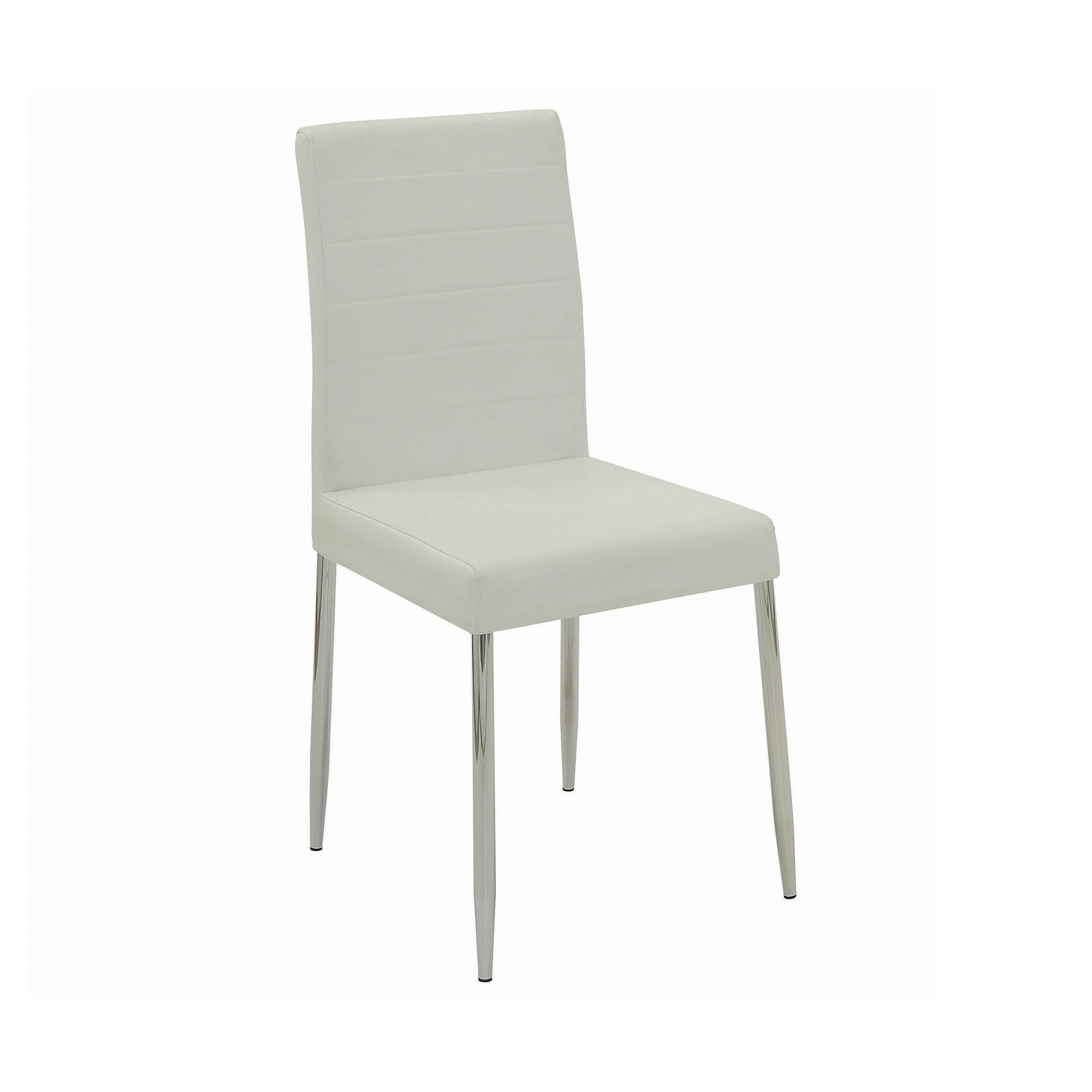 Contemporary Dining Chair Set 120767WHT Vance 120767WHT in White Leatherette