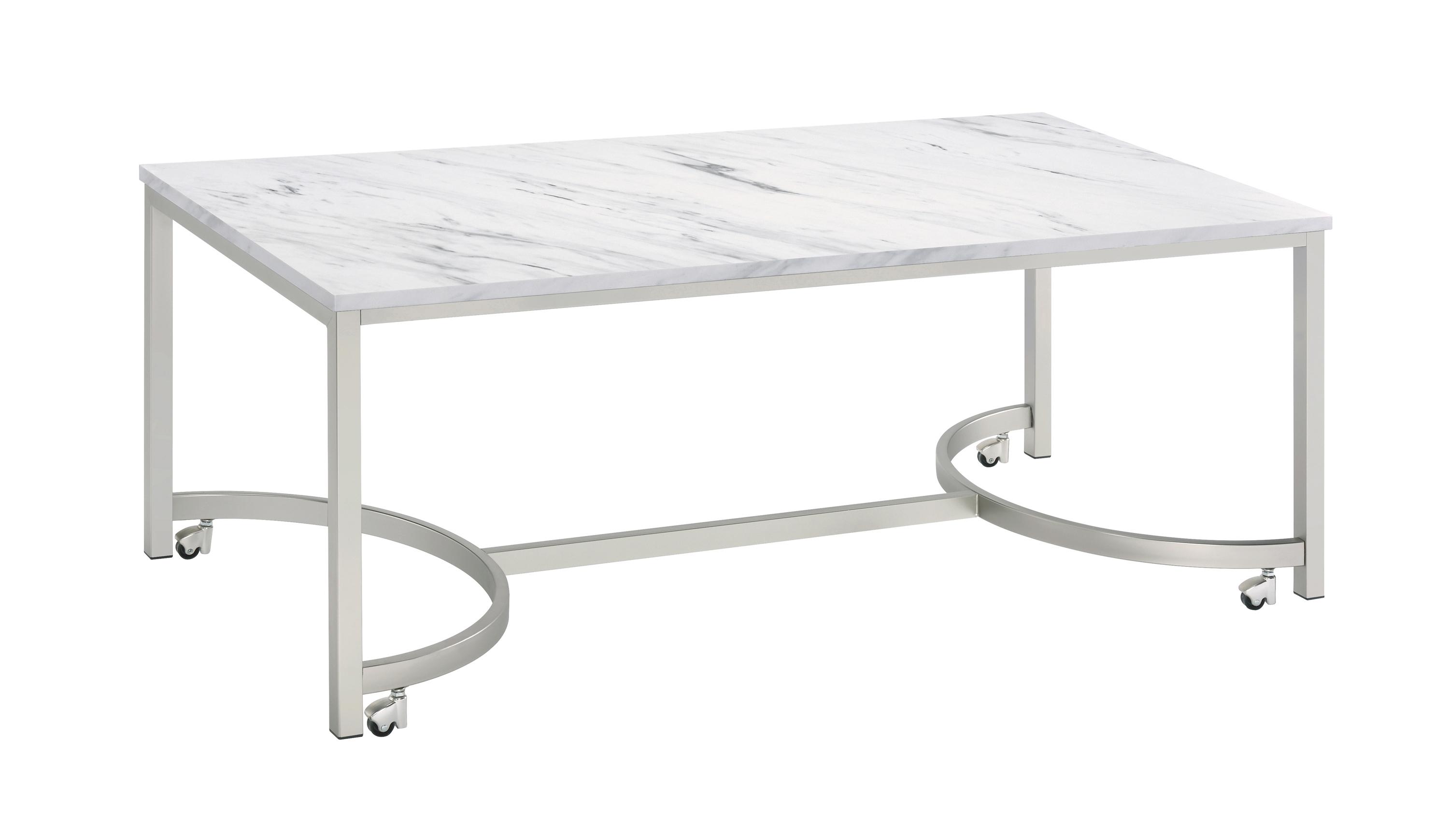 

    
Contemporary White Faux Marble & Metal Coffee Table Set 2pcs Coaster 721868-S2
