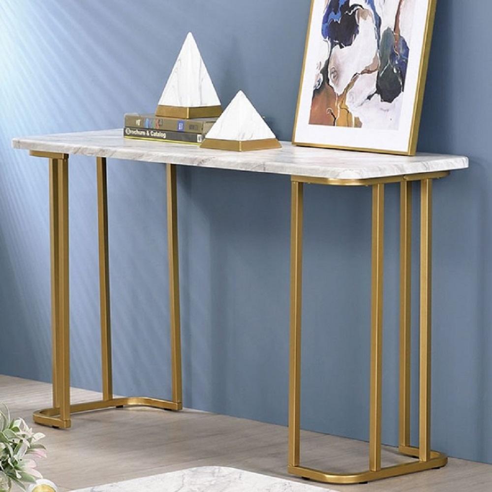 Contemporary Sofa Table CM4564WH-S Calista CM4564WH-S in Gold, Black 