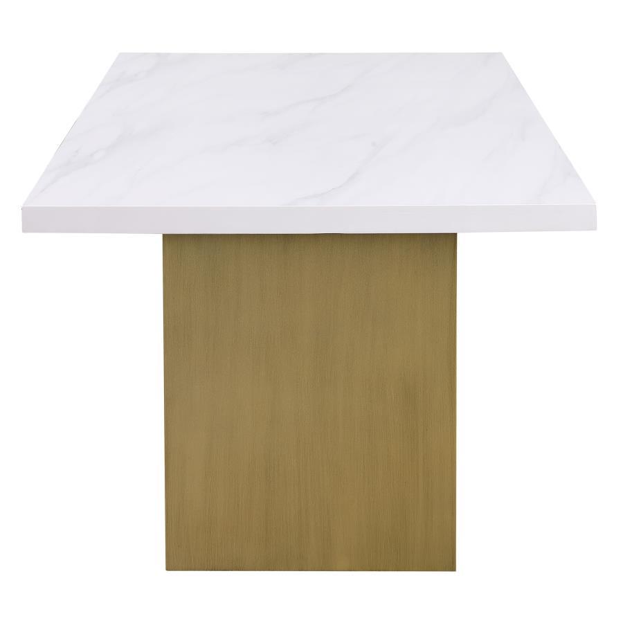 

        
Coaster Carla Dining Table 106651-T Dining Table Marble/White/Gray/Gold  65195199498981
