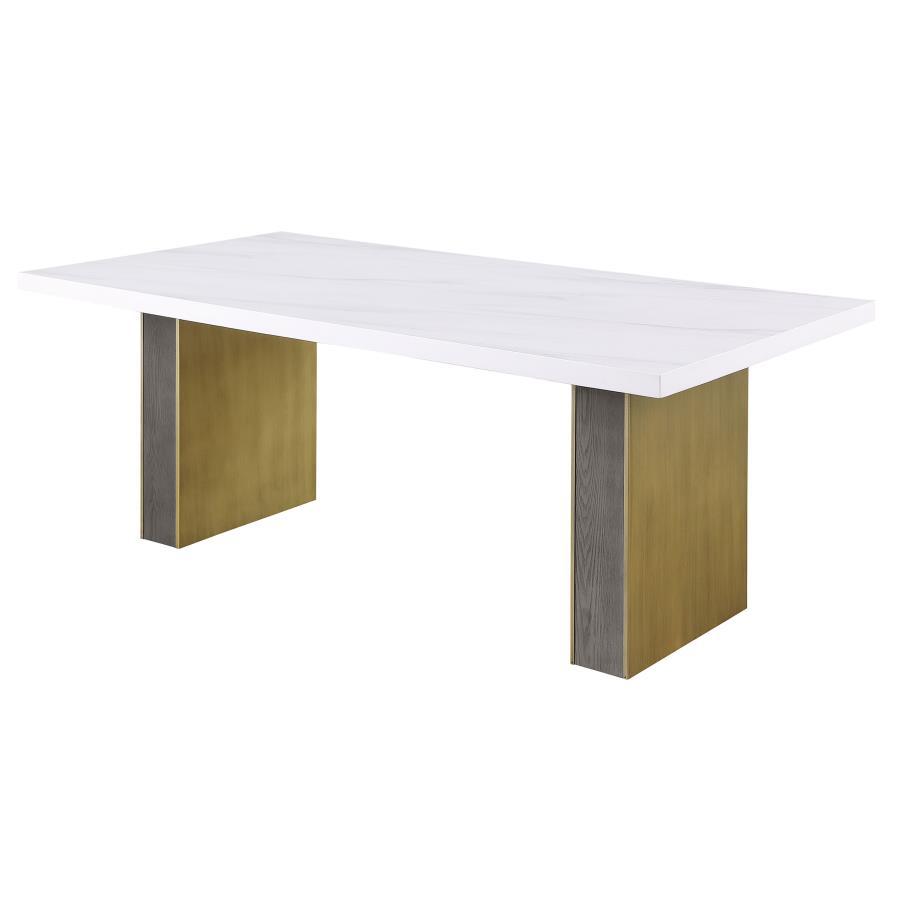 

    
106651-DT-5PCS Contemporary White/Gold Wood Dining Table Set 5PCS Coaster Carla 106651
